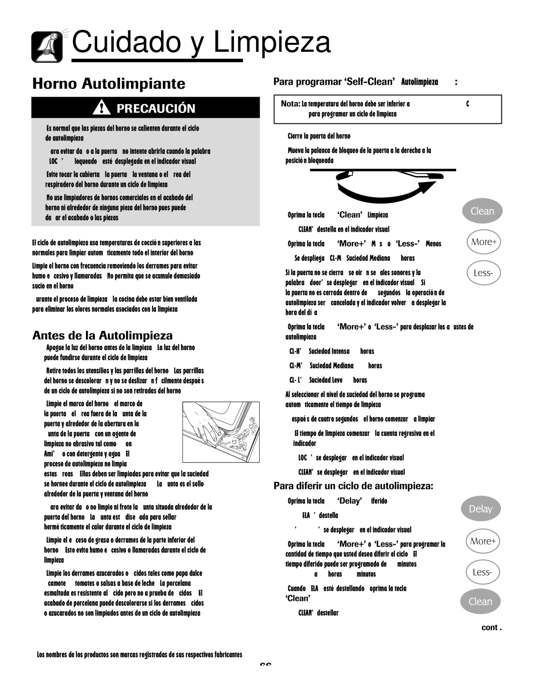 Maytag 8113P768-60 Antes de la Autolimpieza, Para programar ‘Self-Clean’ Autolimpieza, Proceso de autolimpieza no limpia 