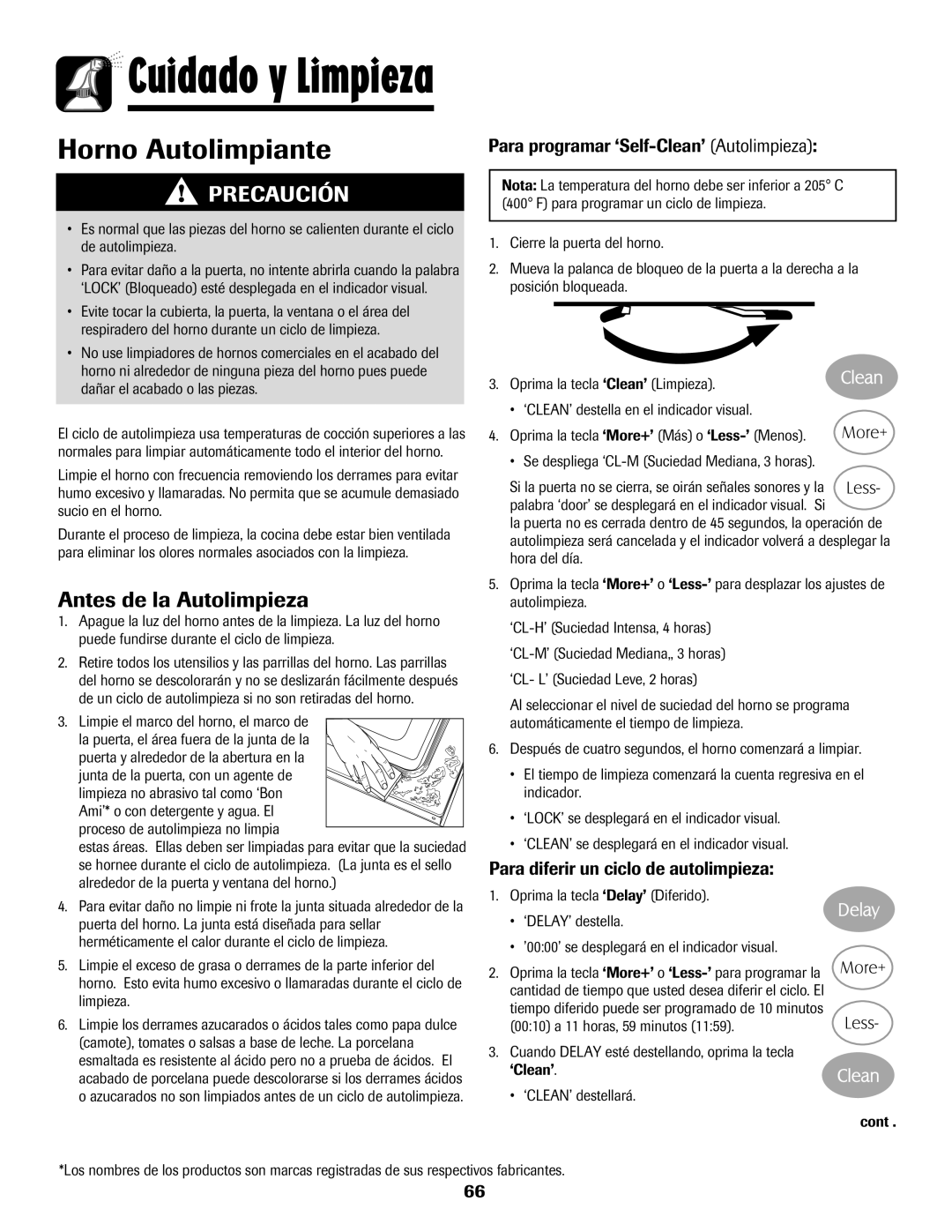 Maytag MES5752BAW Antes de la Autolimpieza, Para programar ‘Self-Clean’ Autolimpieza, Proceso de autolimpieza no limpia 