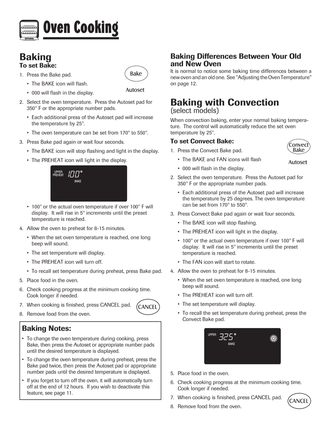 Maytag MEW6630DDW warranty Baking with Convection, Baking Notes, Baking Differences Between Your Old and New Oven 