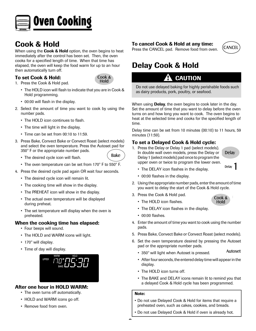 Maytag MEW6630DDW warranty Delay Cook & Hold 