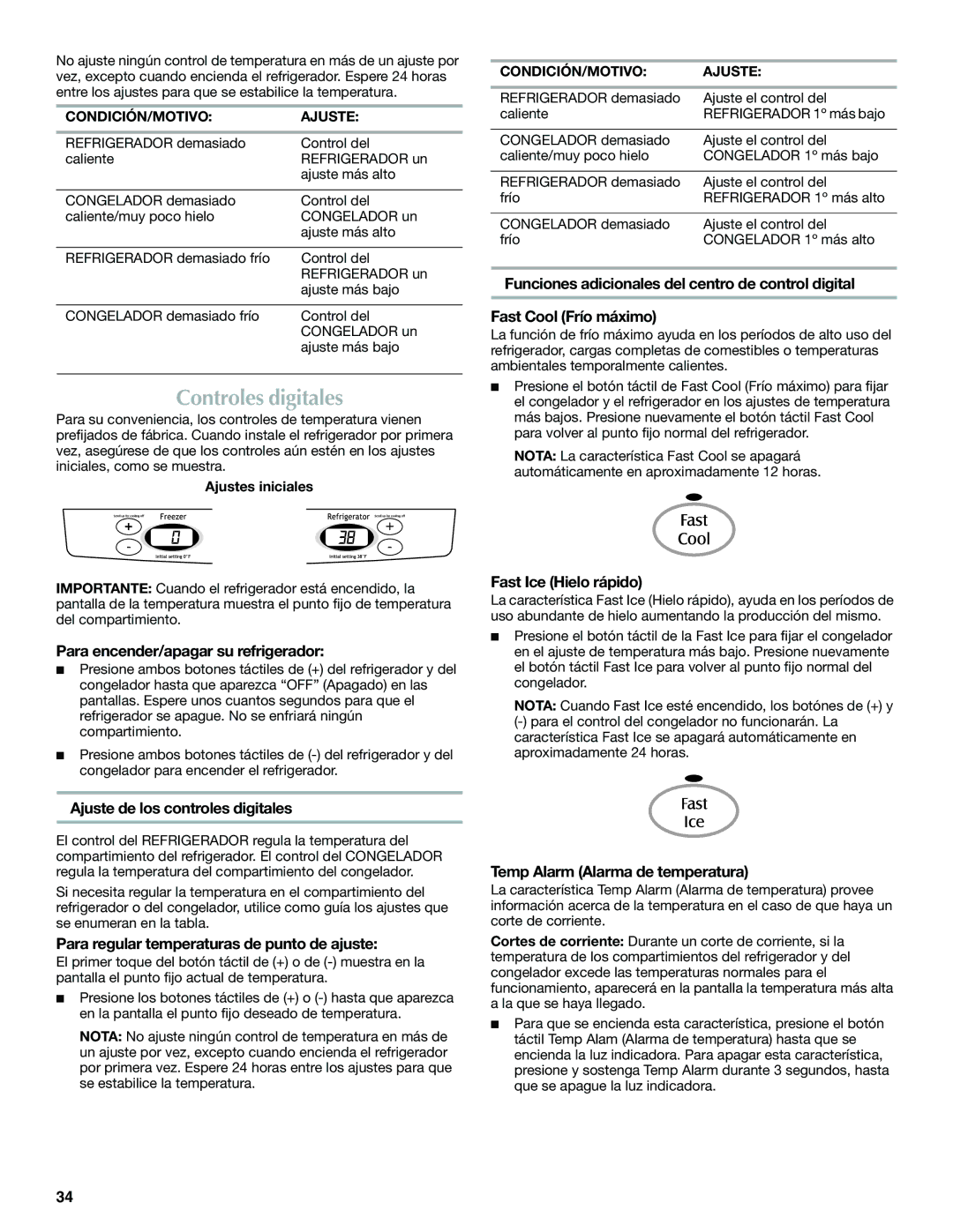 Maytag MFF2558VEM, W10366207A installation instructions Controles digitales 