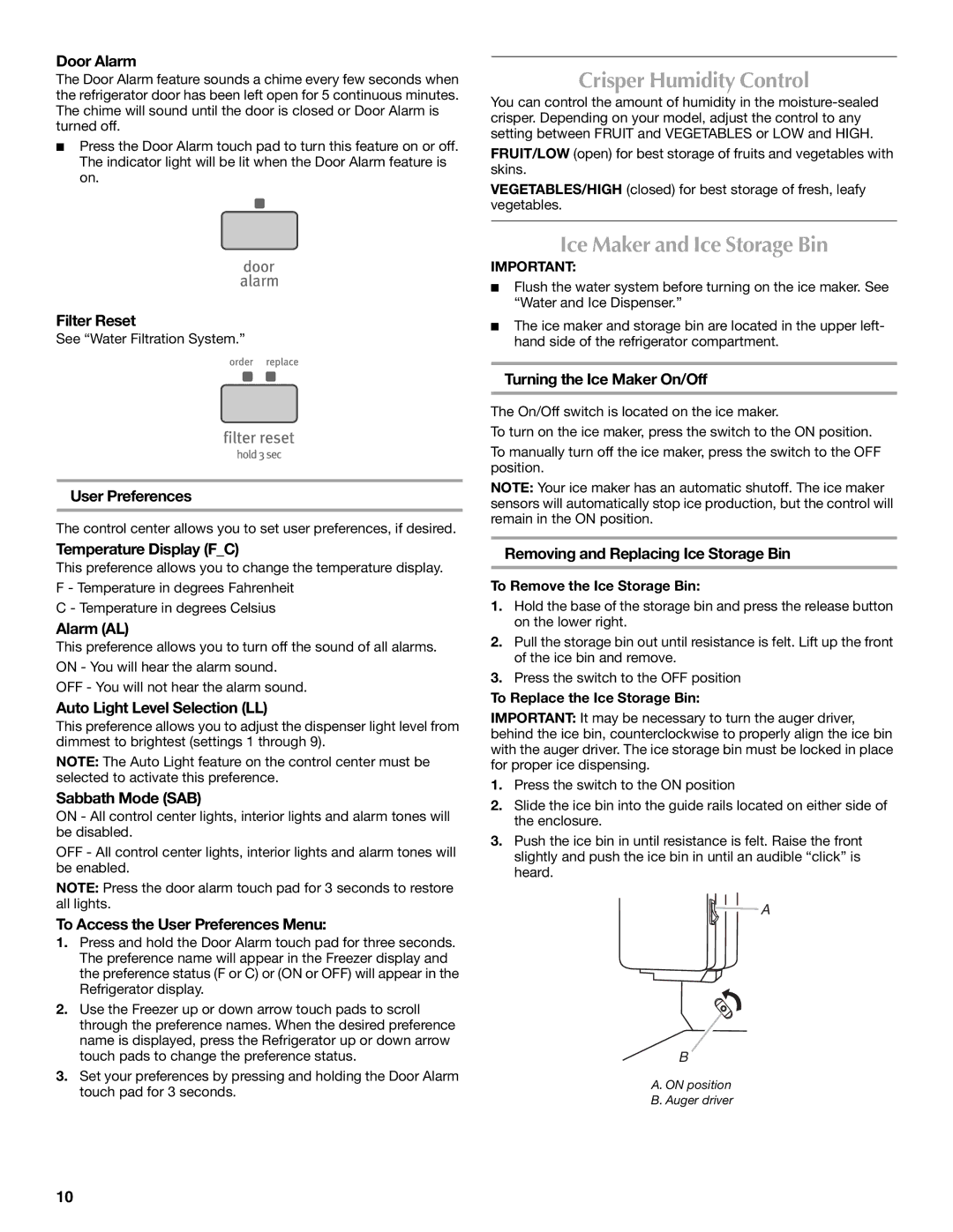 Maytag MFI2269VEM installation instructions Crisper Humidity Control, Ice Maker and Ice Storage Bin 