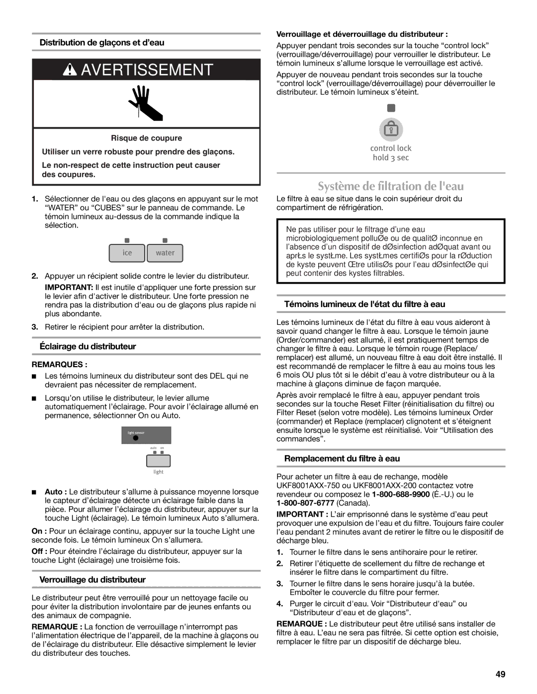 Maytag MFI2269VEM installation instructions Système de filtration de leau 