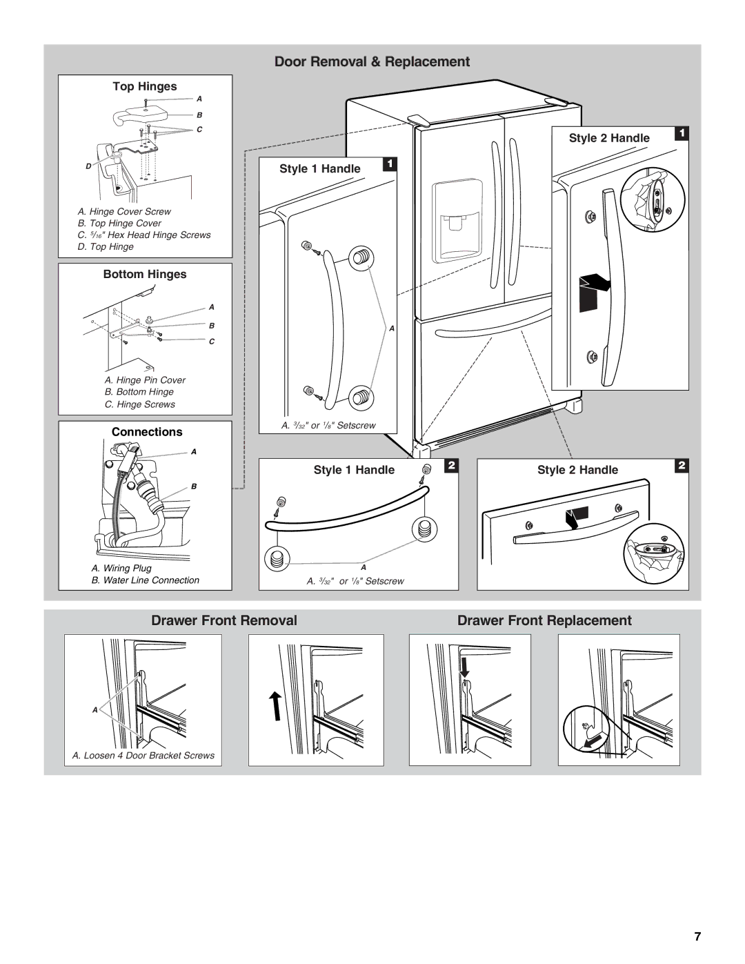 Maytag MFI2269VEM installation instructions Drawer Front Removal Drawer Front Replacement 