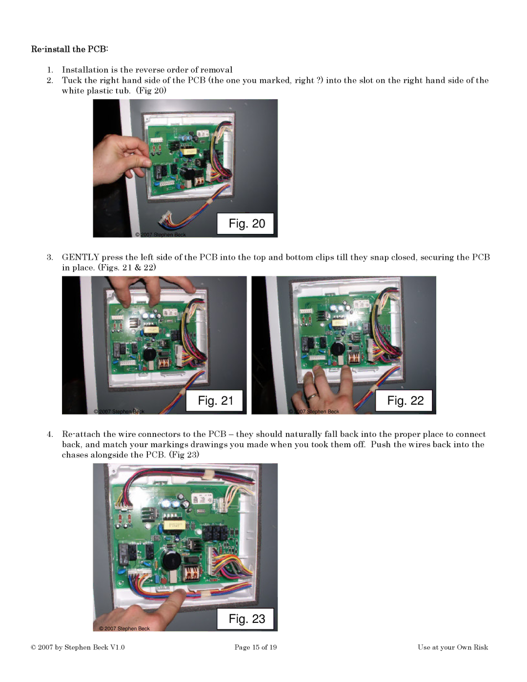 Maytag MFI2568AEW manual Re-install the PCB 