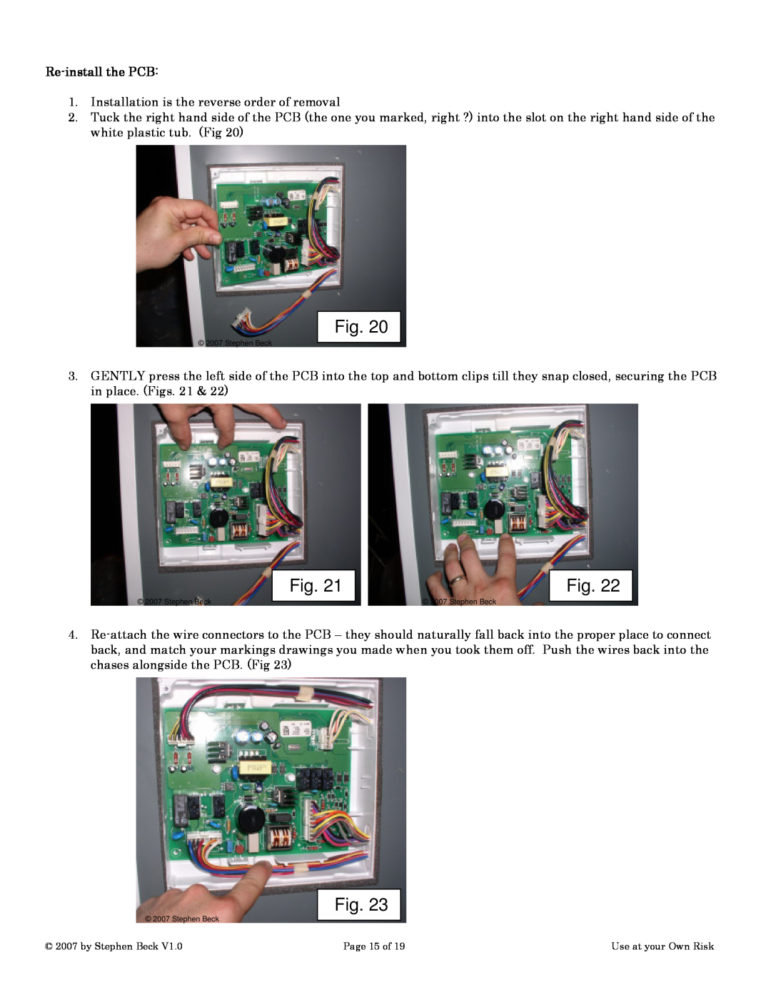 Maytag MFI2568AEW manual Re-installthe PCB 