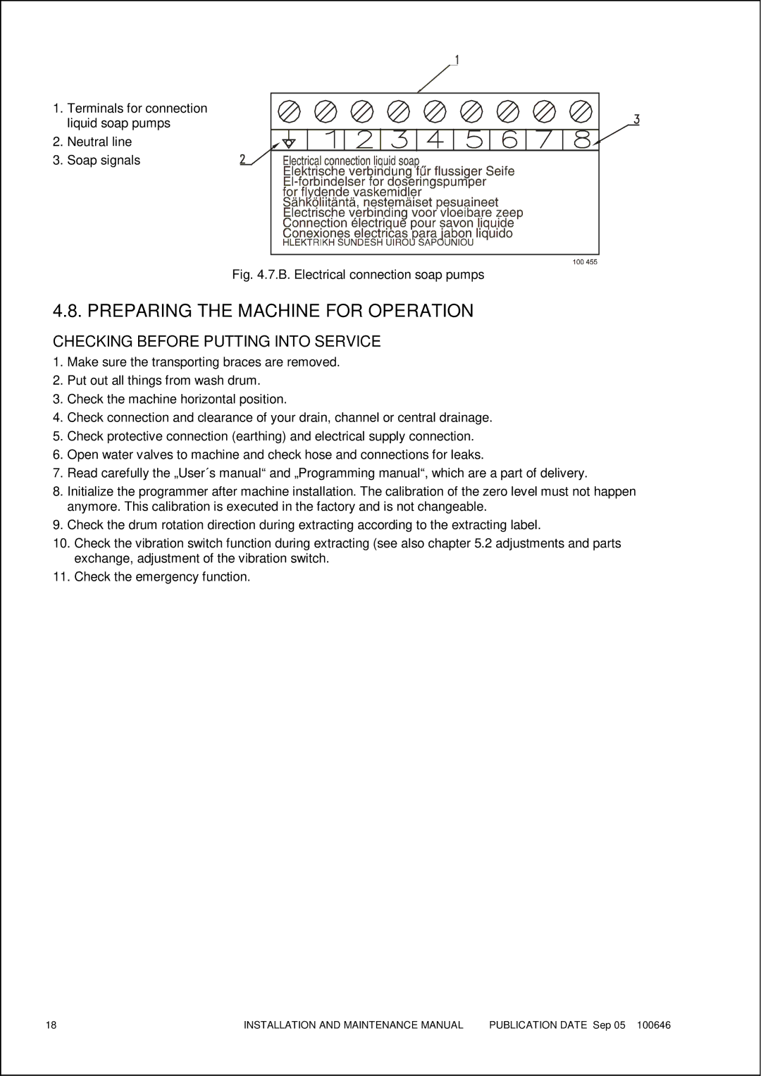 Maytag MFS 25-35 manual Preparing the Machine for Operation, Checking Before Putting Into Service 