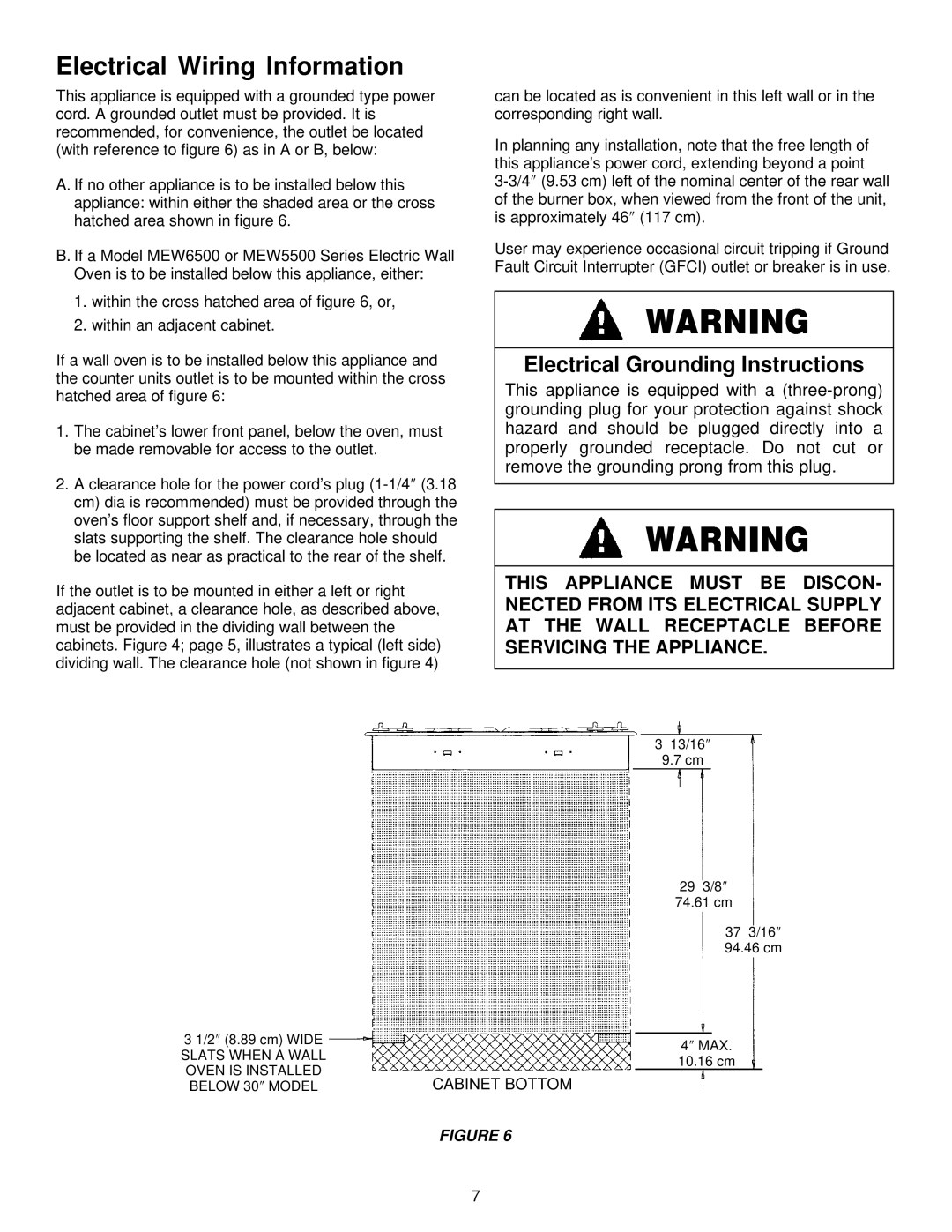 Maytag MGC5536 installation manual Electrical Wiring Information, Electrical Grounding Instructions 