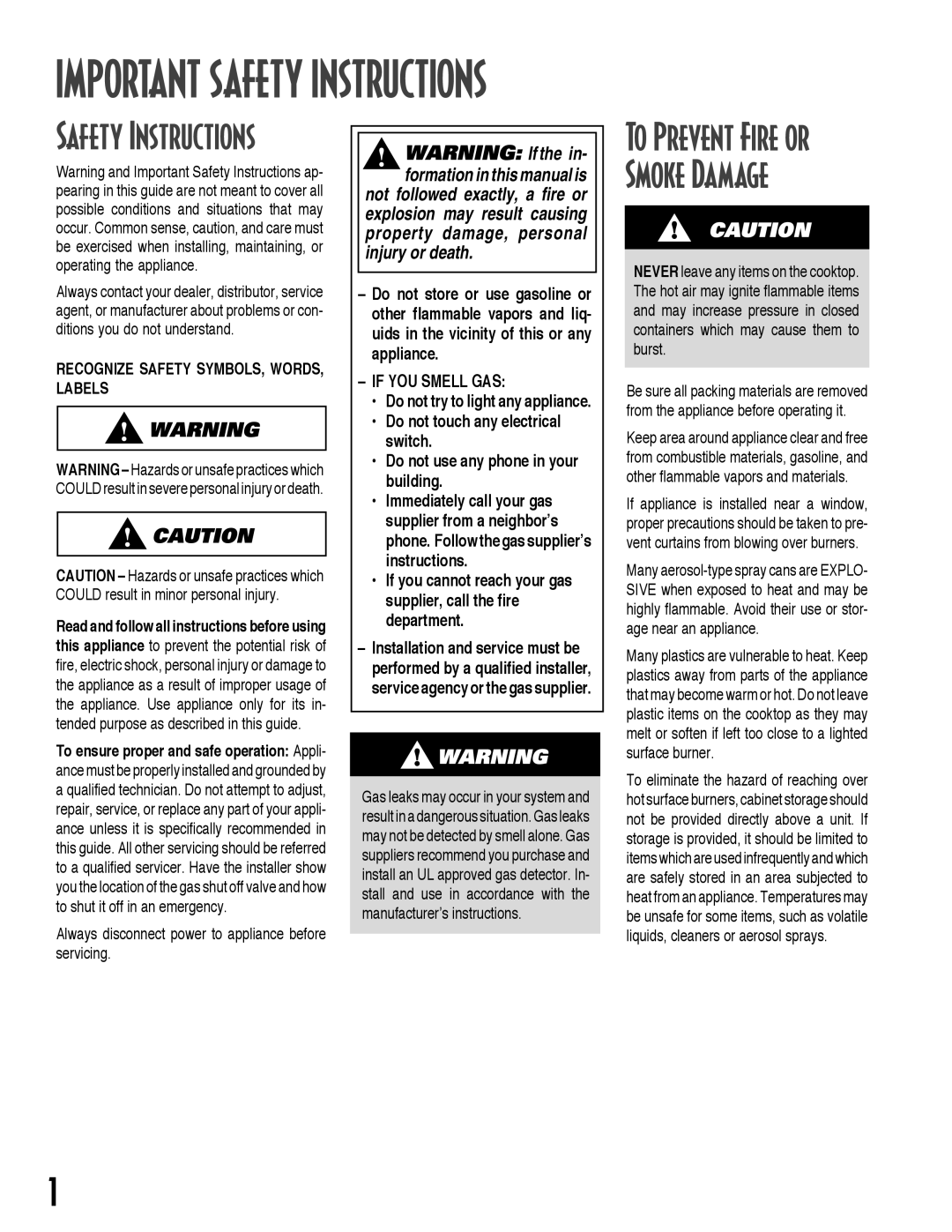 Maytag MGC5536BDW warranty Recognize Safety SYMBOLS, WORDS, Labels, Always disconnect power to appliance before servicing 