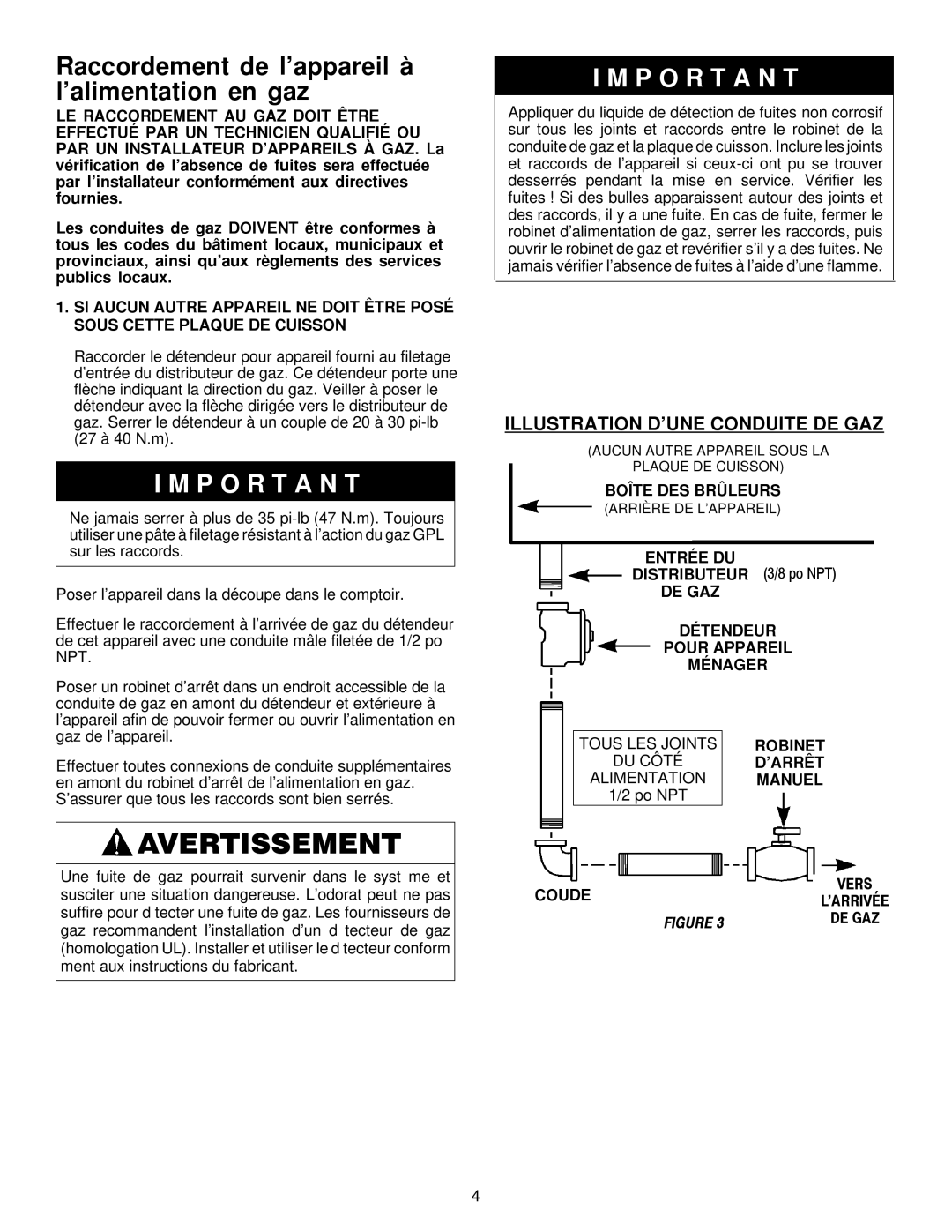 Maytag MGC6430, MGC6536 Raccordement de l’appareil à l’alimentation en gaz, Illustration D’UNE Conduite DE GAZ 