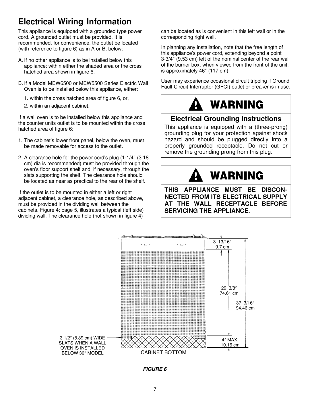 Maytag MGC6536, MGC6430 installation manual Electrical Wiring Information, Electrical Grounding Instructions 