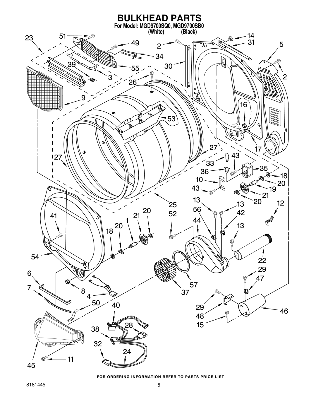 Maytag MGD9700SQ0, MGD9700SB0 manual Bulkhead Parts 