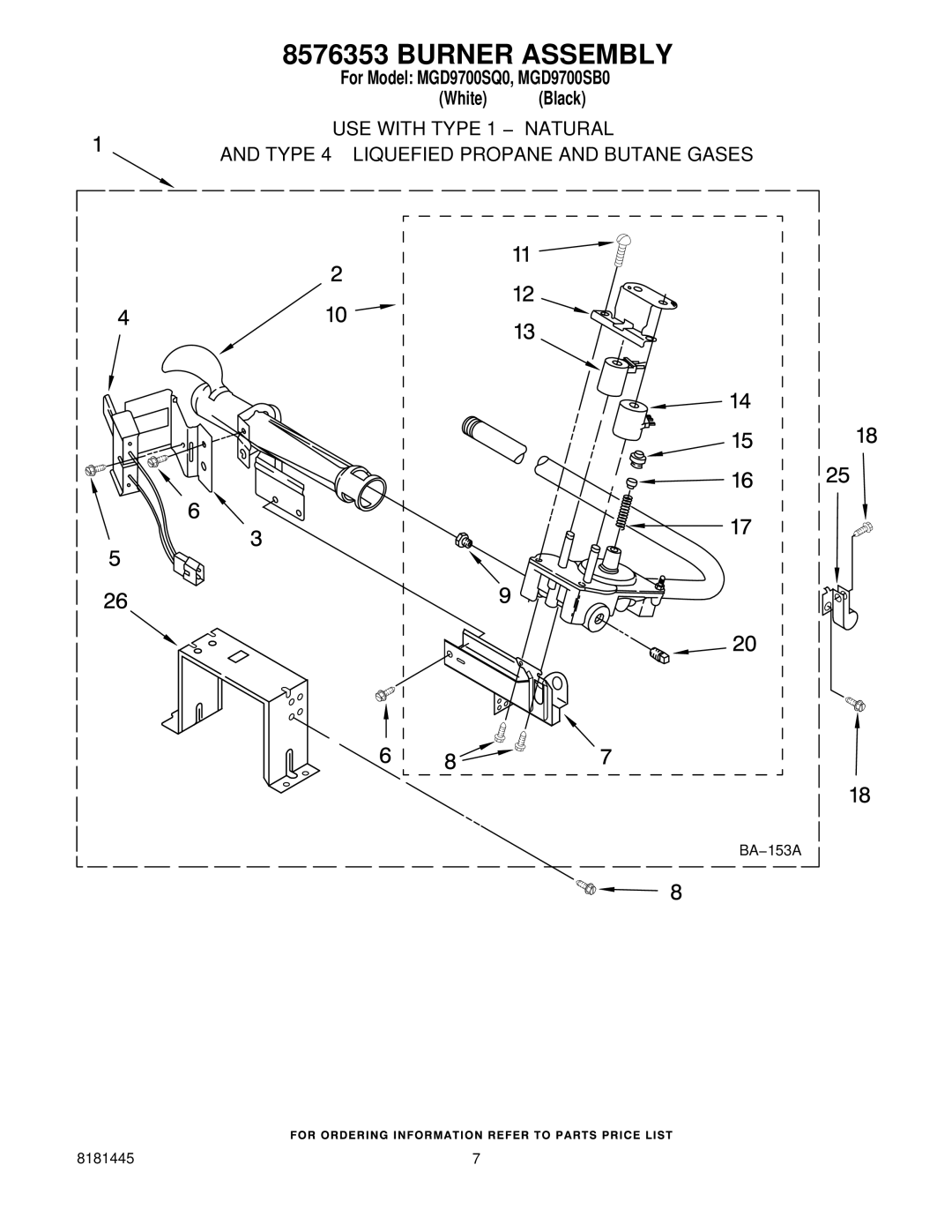 Maytag MGD9700SQ0, MGD9700SB0 manual Burner Assembly 