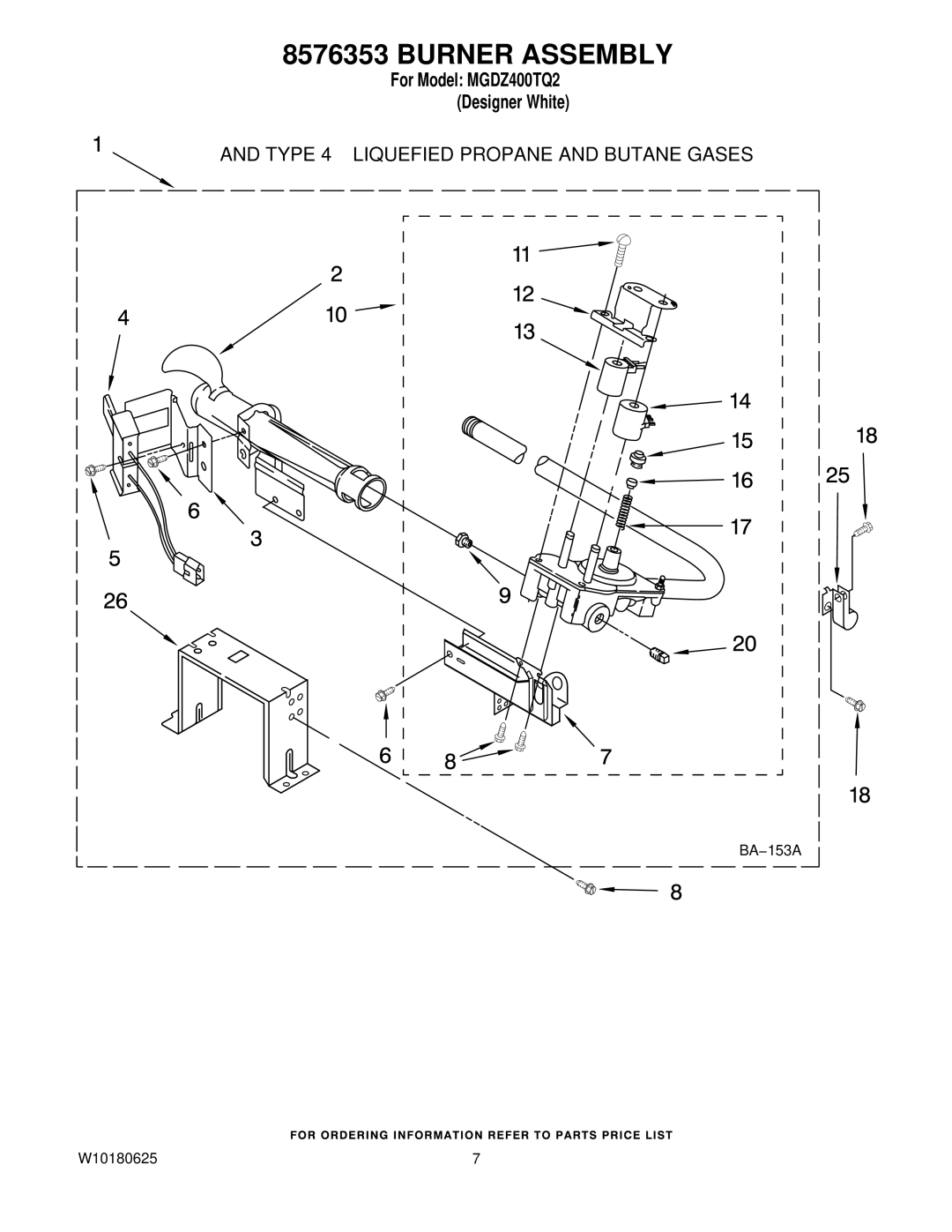 Maytag MGDZ400TQ2 manual Burner Assembly 