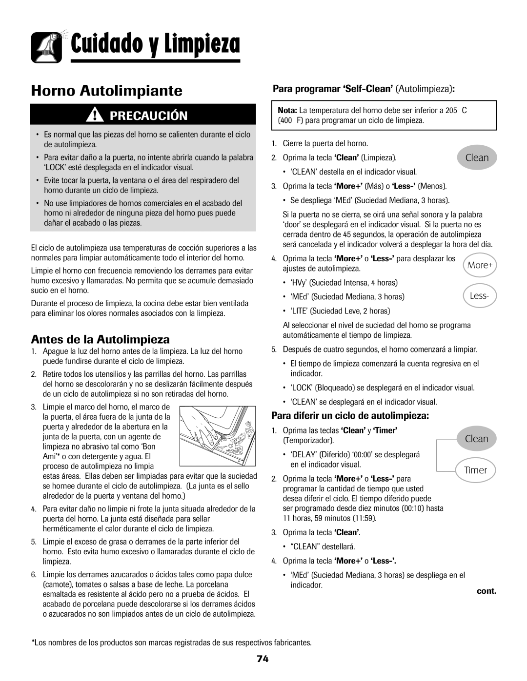 Maytag MGR5775QDW Antes de la Autolimpieza, Para programar ‘Self-Clean’ Autolimpieza, Proceso de autolimpieza no limpia 