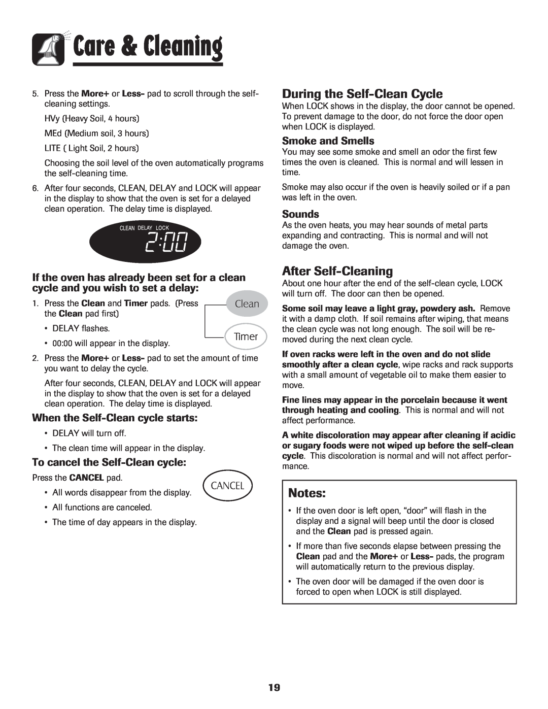 Maytag MGR5775QDW manual During the Self-Clean Cycle, After Self-Cleaning, Smoke and Smells, Sounds, Care & Cleaning 