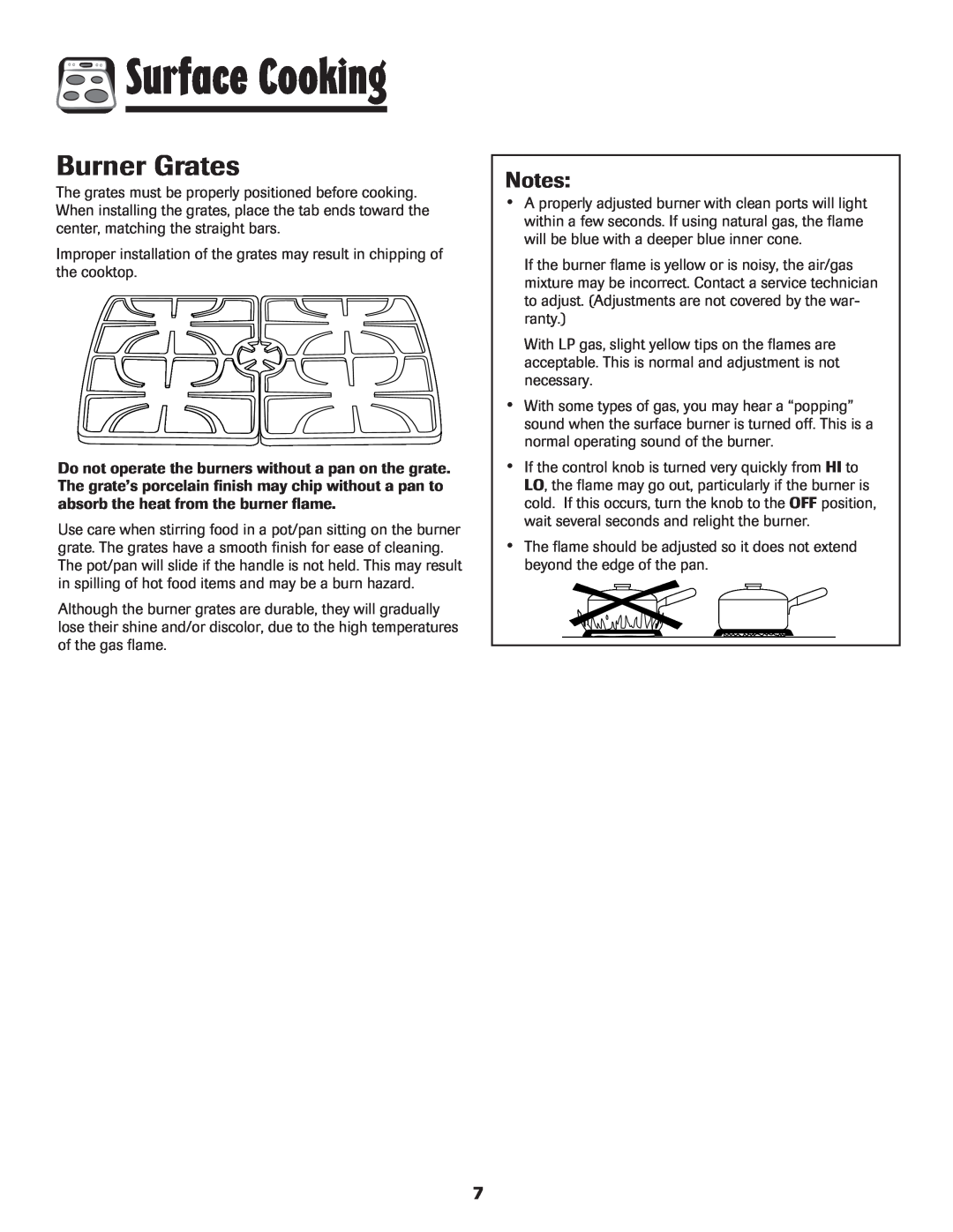 Maytag MGR5775QDW manual Surface Cooking, Burner Grates 
