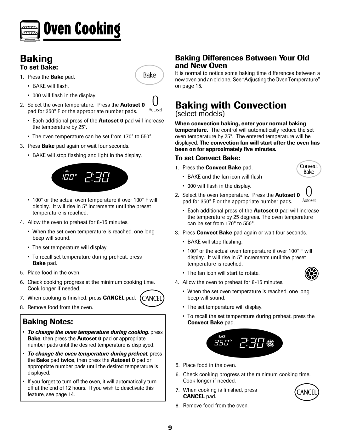 Maytag MGR5875QDW Baking with Convection, Baking Notes, Baking Differences Between Your Old and New Oven 