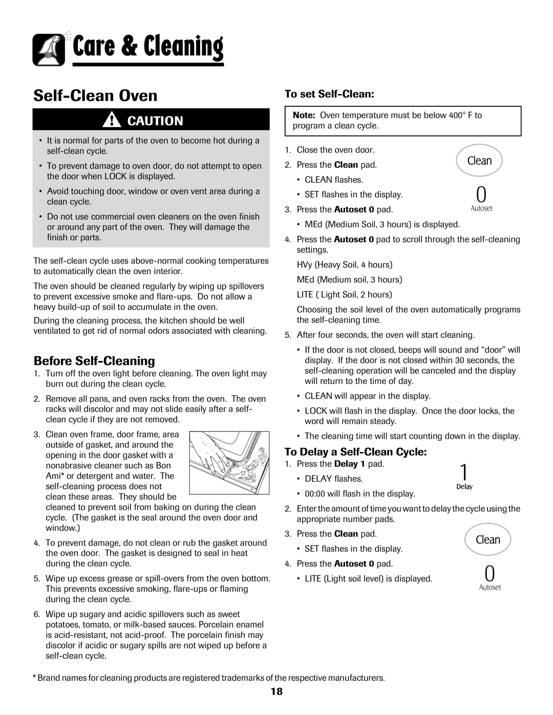 Maytag MGR5875QDW important safety instructions Before Self-Cleaning, To set Self-Clean, To Delay a Self-Clean Cycle 