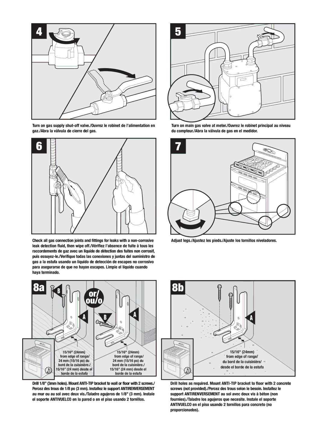 Maytag MGR6875, MGR6775 installation instructions Ou/o, From edge of range 