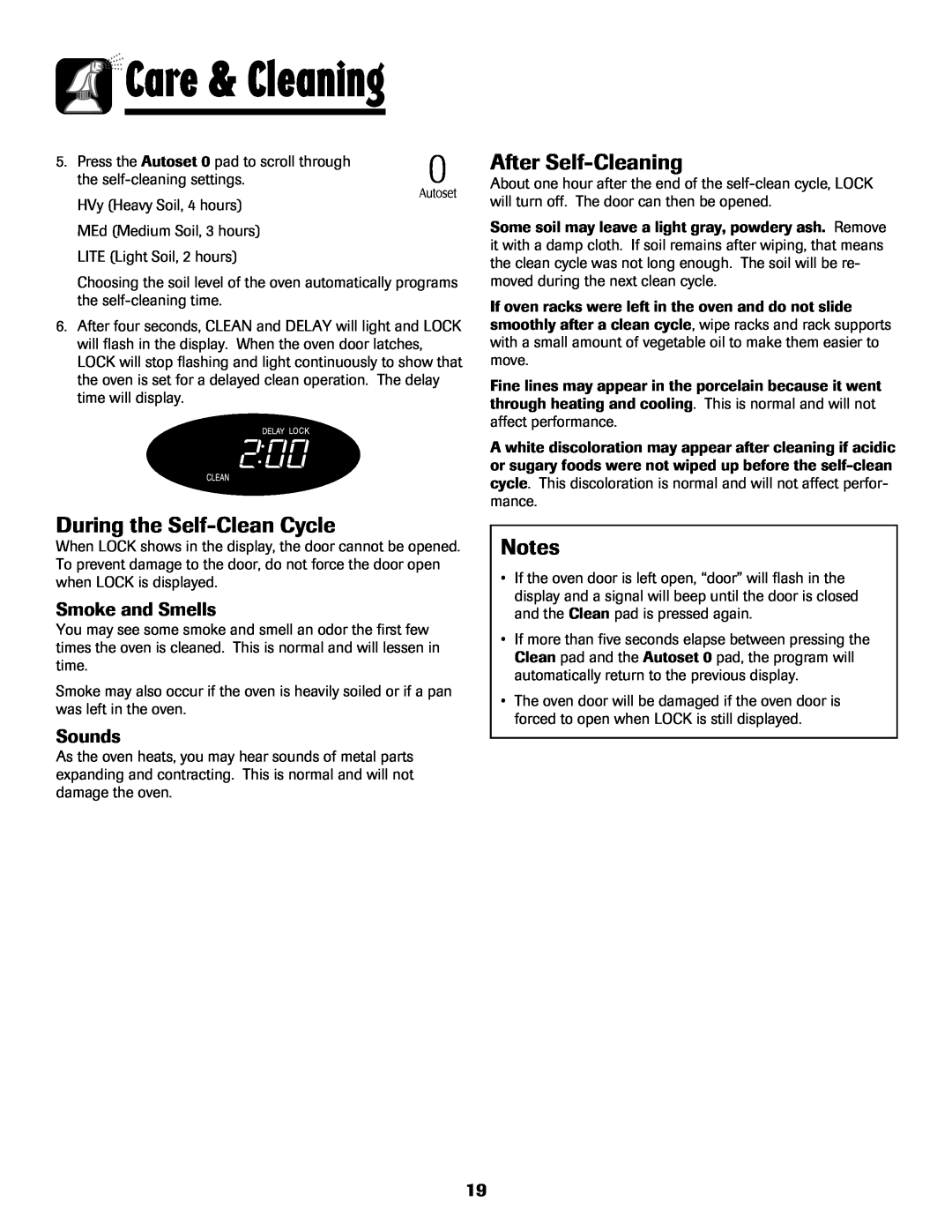 Maytag MGS5875BDW During the Self-Clean Cycle, After Self-Cleaning, Smoke and Smells, Sounds, Care & Cleaning 