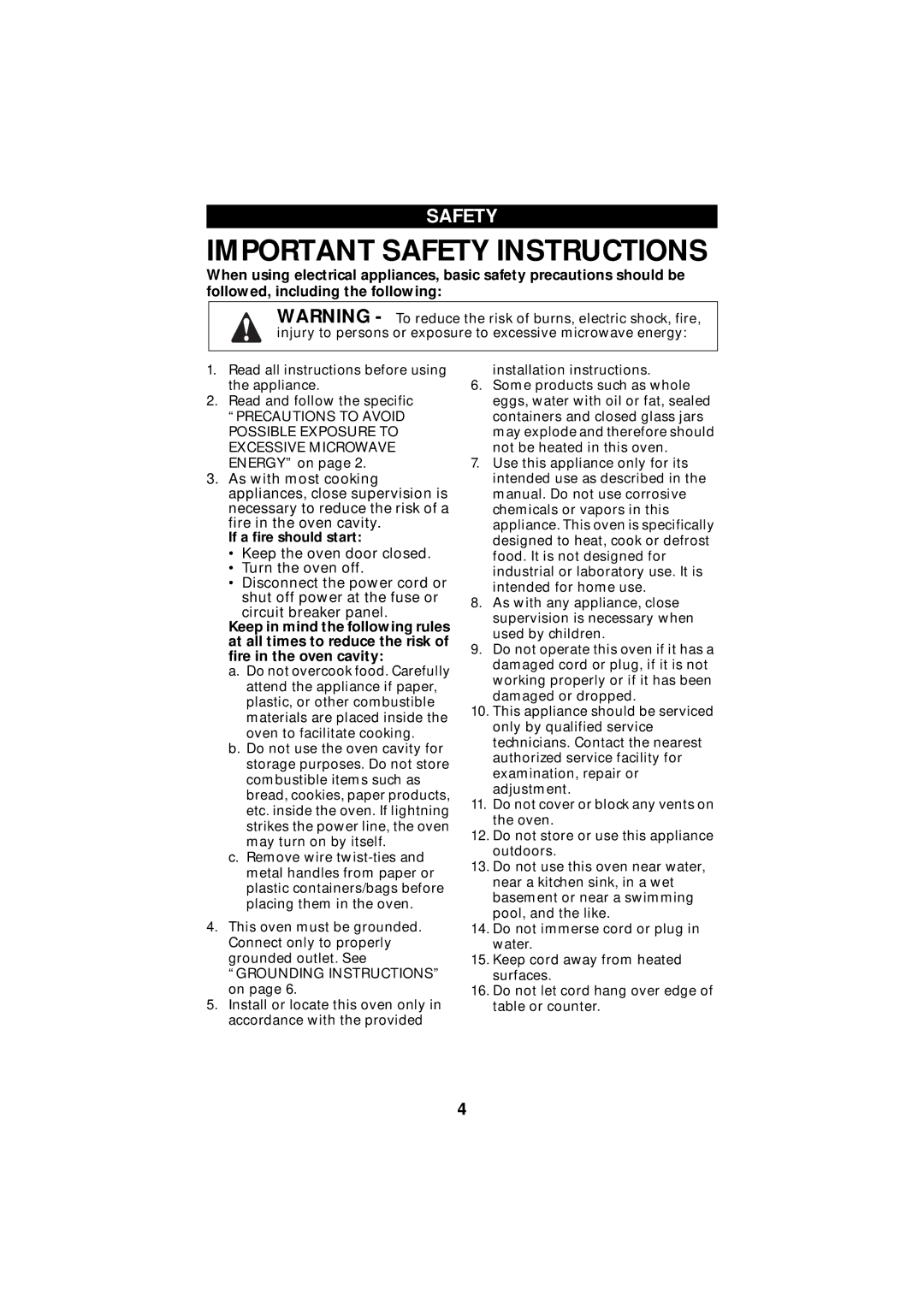 Maytag Microwave Oven, UMC5100AD manual Important Safety Instructions, If a fire should start 