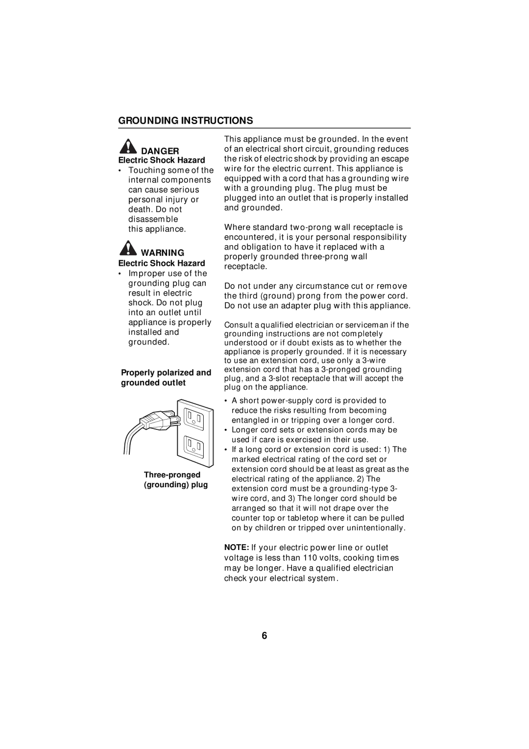 Maytag Microwave Oven, UMC5100AD manual Grounding Instructions, Electric Shock Hazard 