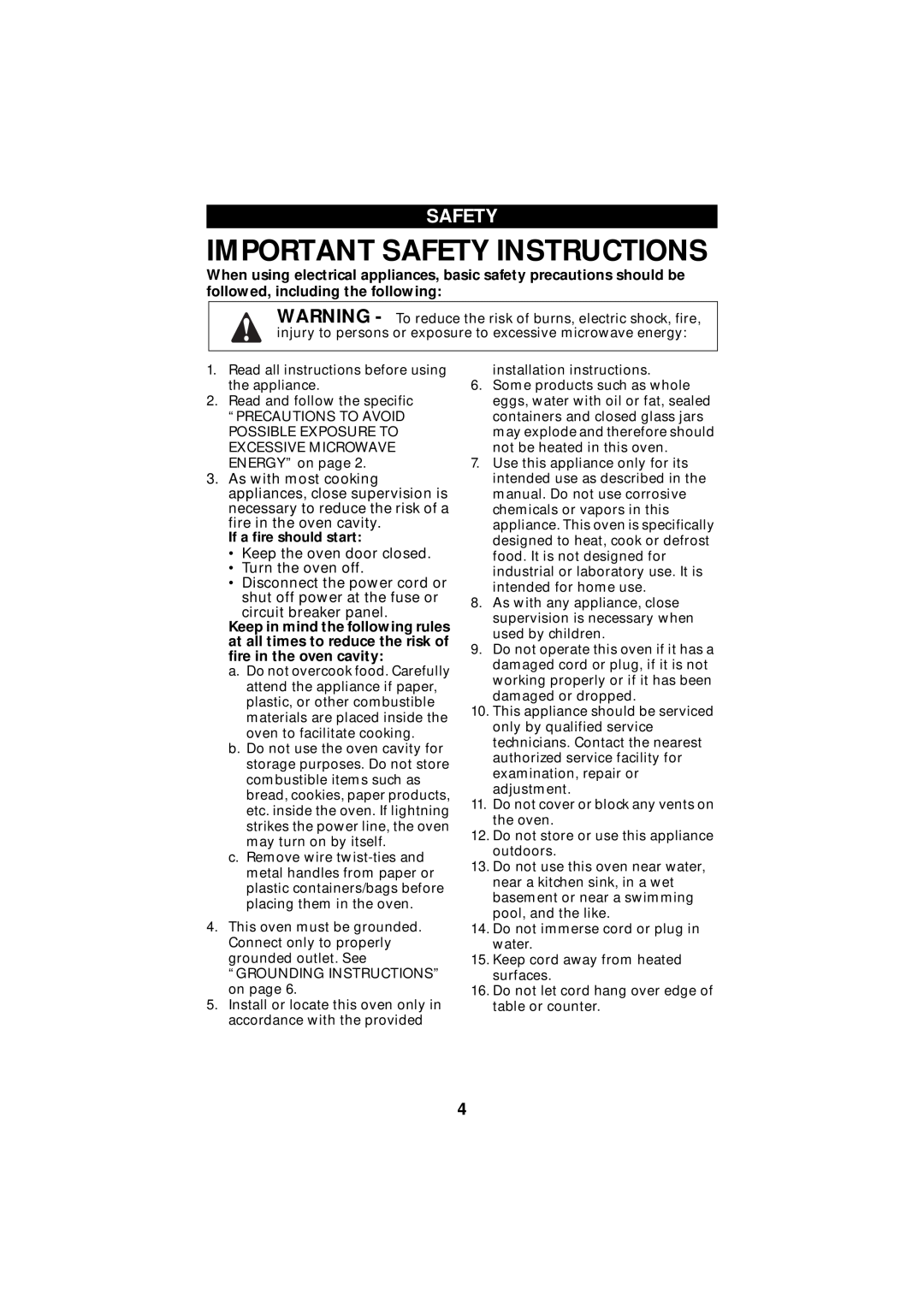 Maytag Microwave Oven, UMC5100AD manual Important Safety Instructions 