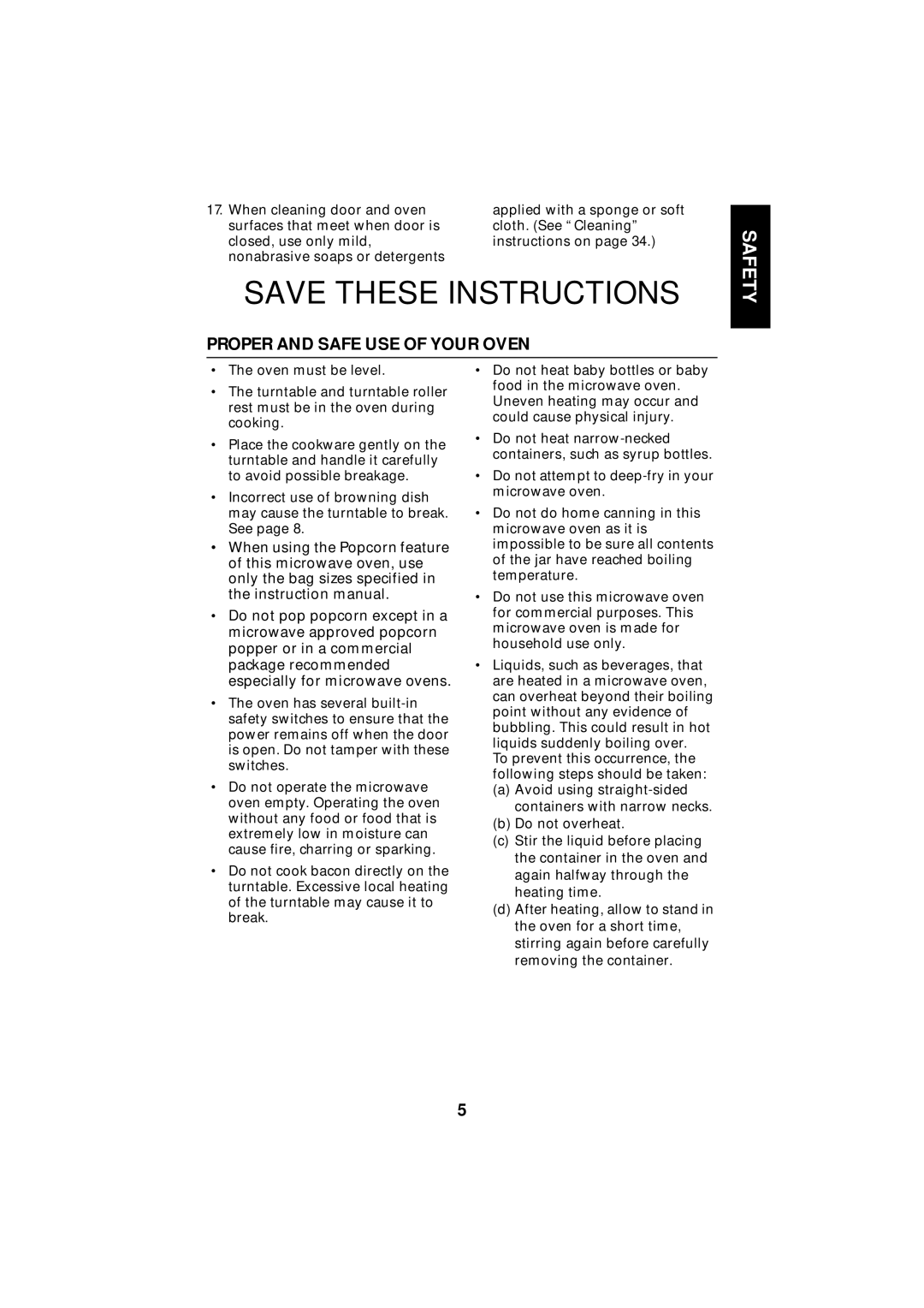 Maytag UMC5100AD, Microwave Oven manual Safety, Proper And Safe Use Of Your Oven, Save These Instructions 
