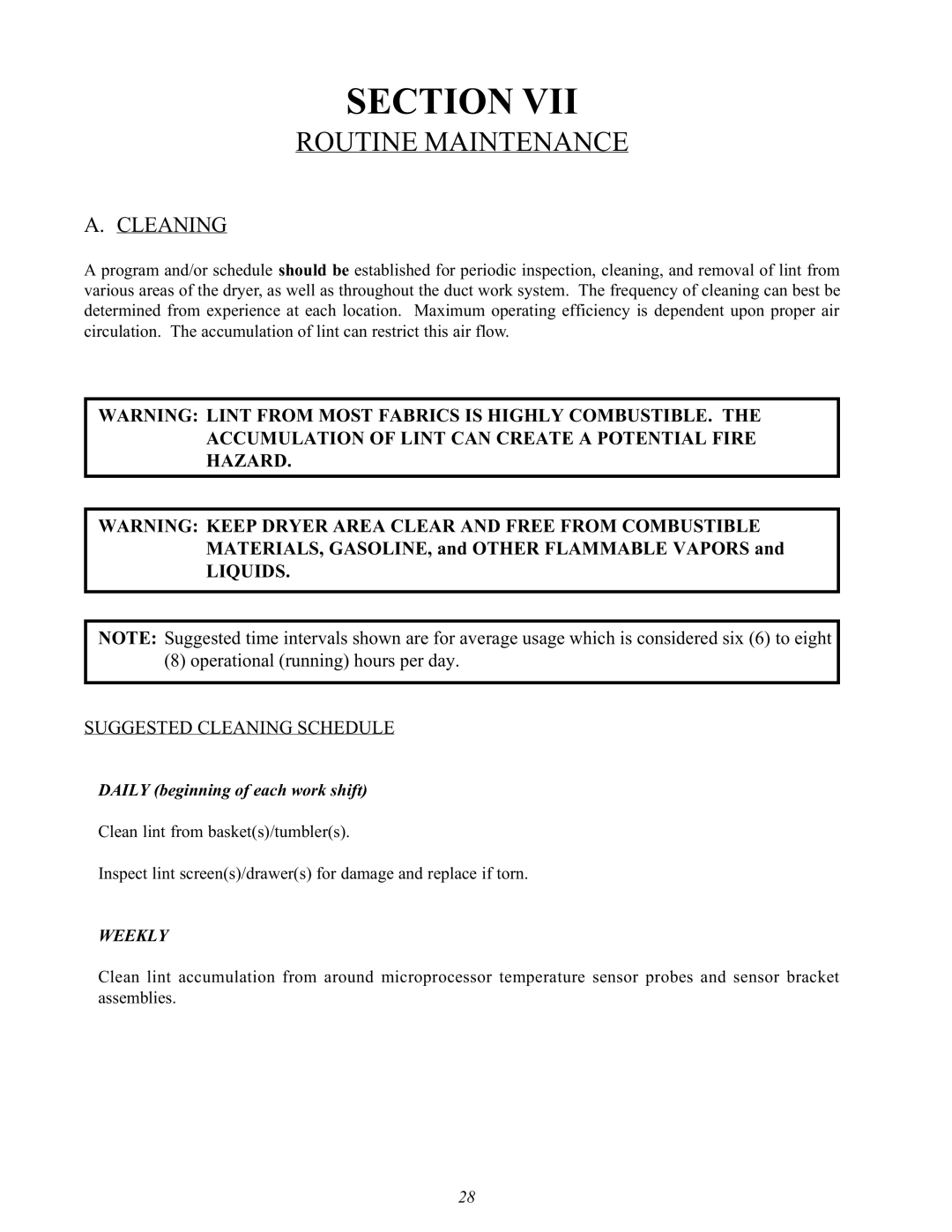 Maytag MLG32PDA manual Routine Maintenance, Cleaning 