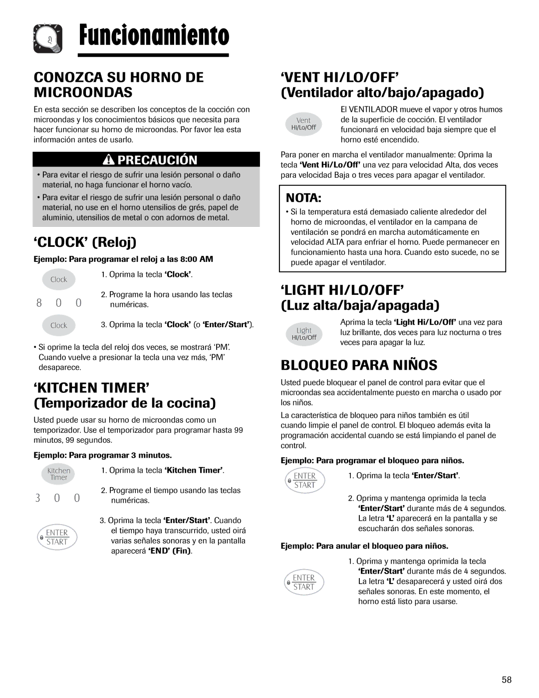 Maytag MMV1153AA Conozca SU Horno DE Microondas, ‘Vent Hi/Lo/Off’, ‘Light Hi/Lo/Off’, Bloqueo Para Niños 