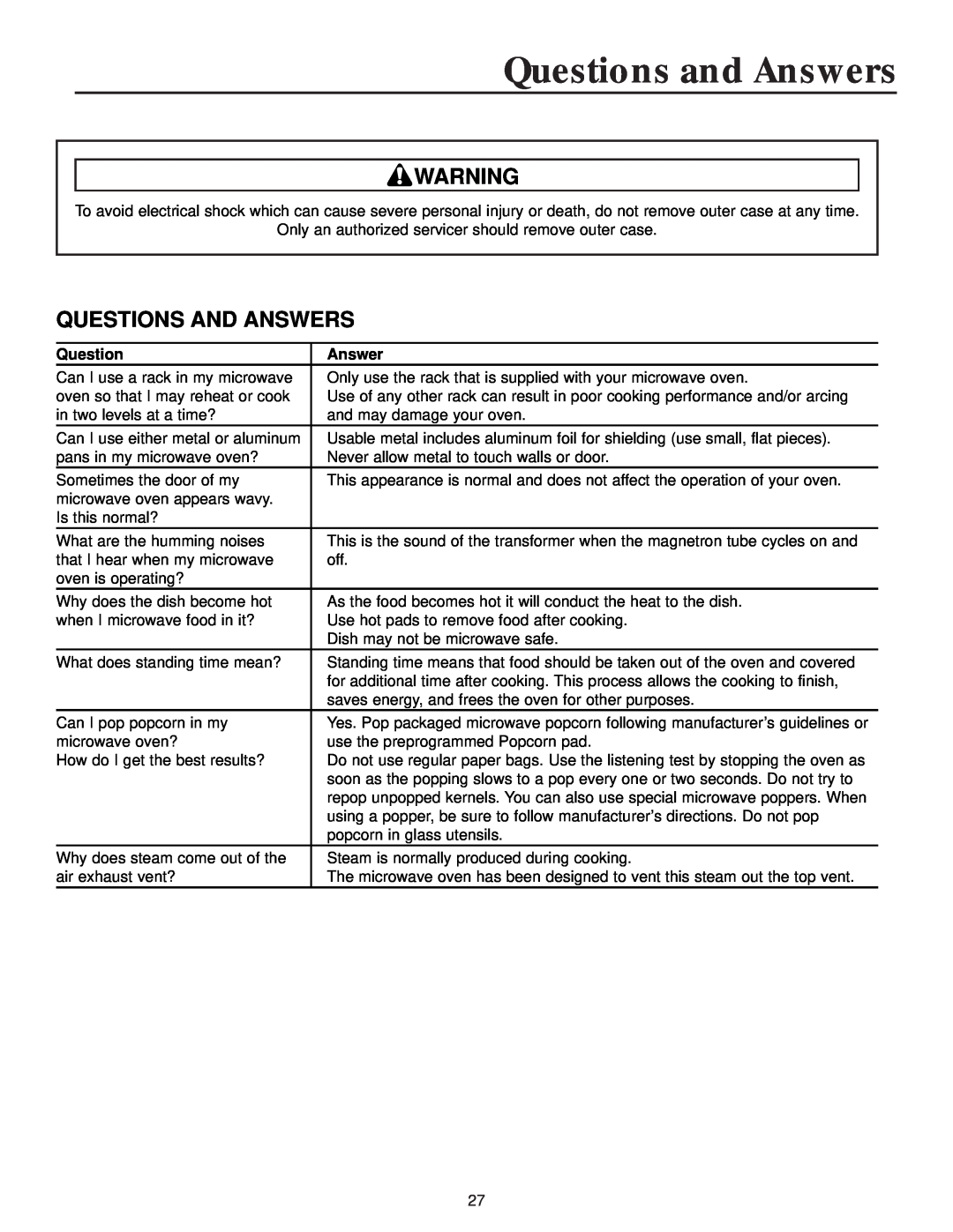 Maytag MMV4184AA owner manual Questions and Answers, Questions And Answers 
