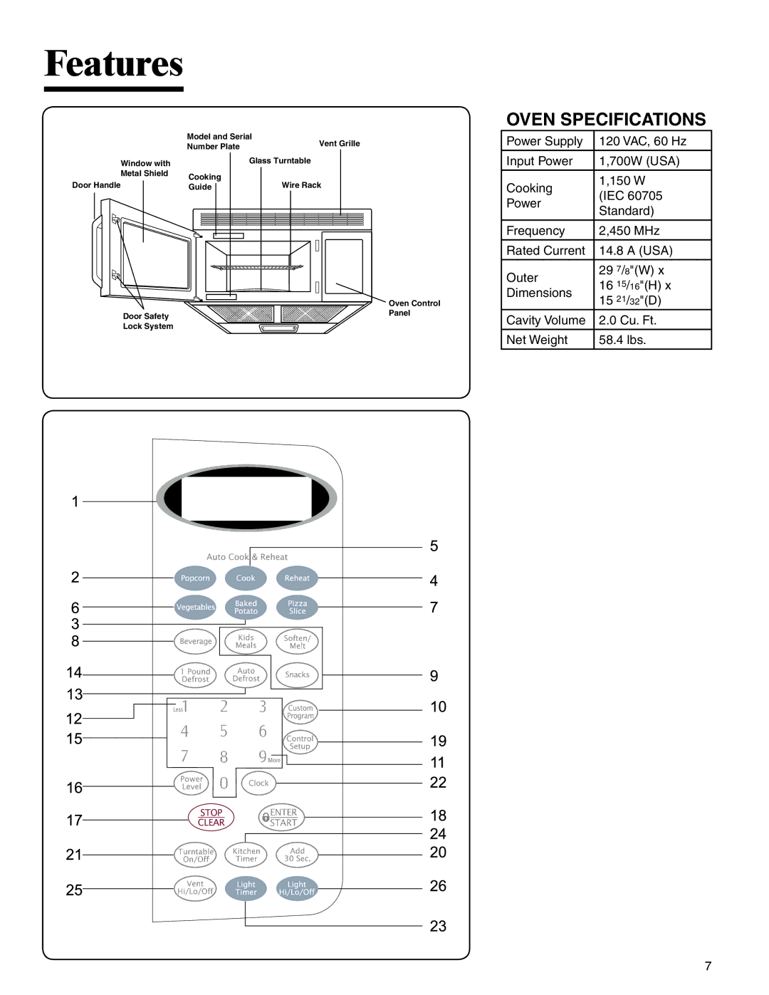 Maytag MMV4205BA important safety instructions Features, Oven Specifications 