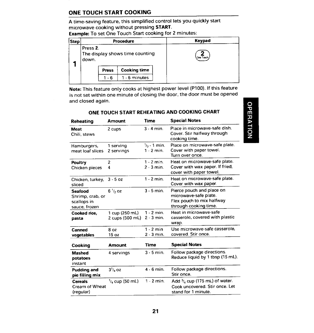 Maytag MMV5100AA manual Proc edure, Reheating Amount Time Special Not es Meat, Cook ed r ice, Pasta, Canned, Pudding 