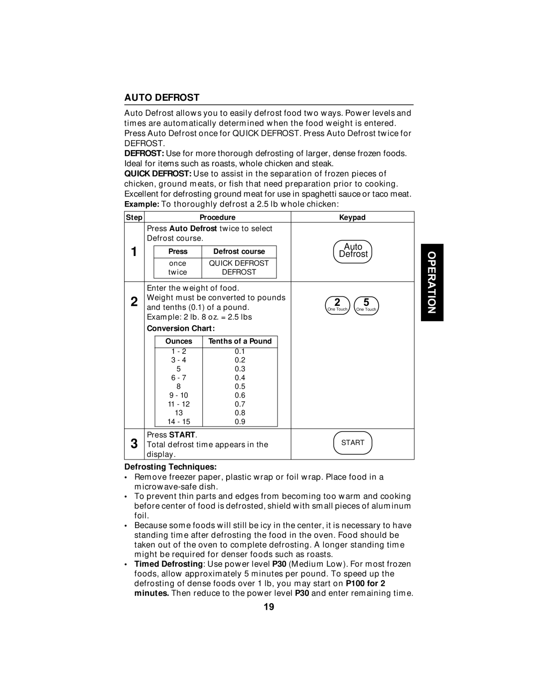 Maytag MMV5100AA manual Auto Defrost, Conversion Chart, Defrosting Techniques 