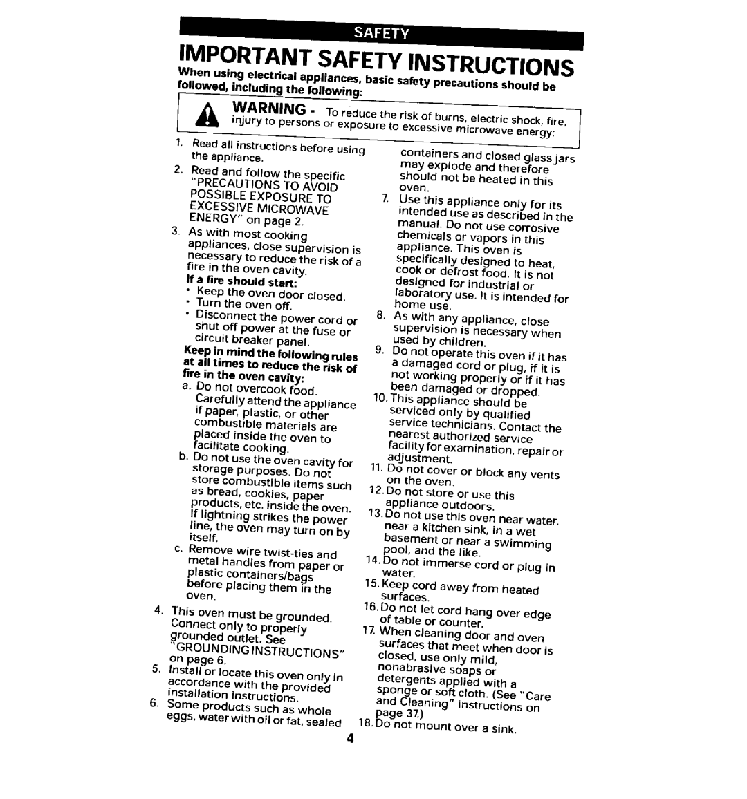 Maytag MMV5100AA manual Readall instructions before using the appliance, Keep the oven door closed Turn the oven off, Afety 
