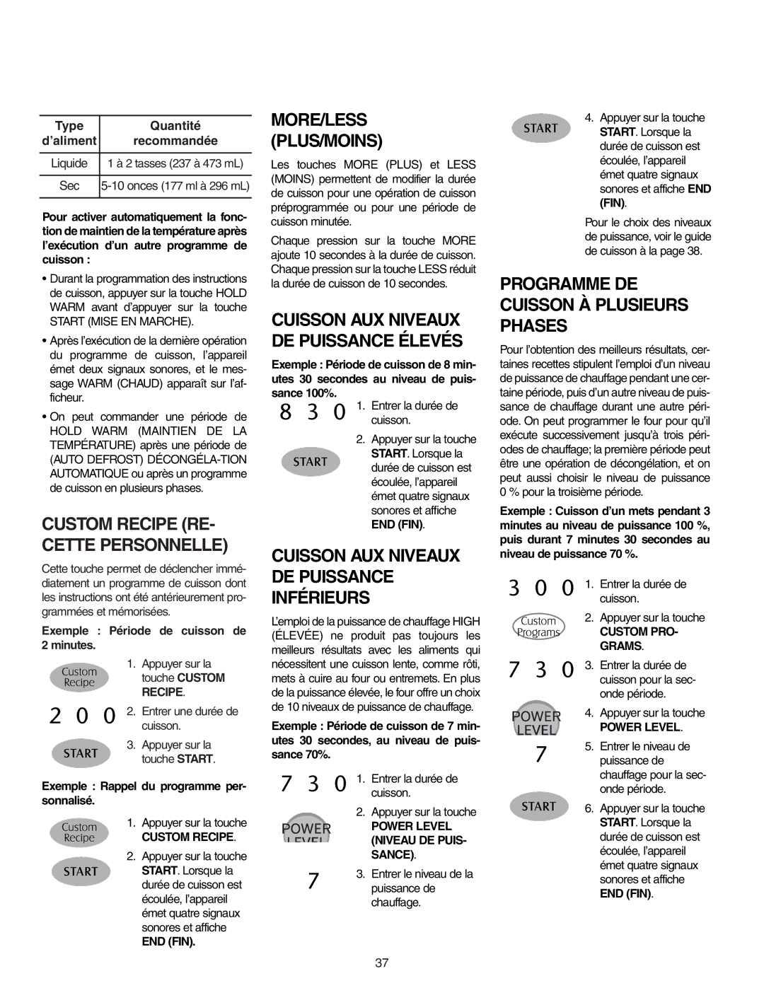 Maytag MMV51566AA/MMV5156AC owner manual More/Less Plus/Moins, Programme DE Cuisson À Plusieurs Phases 