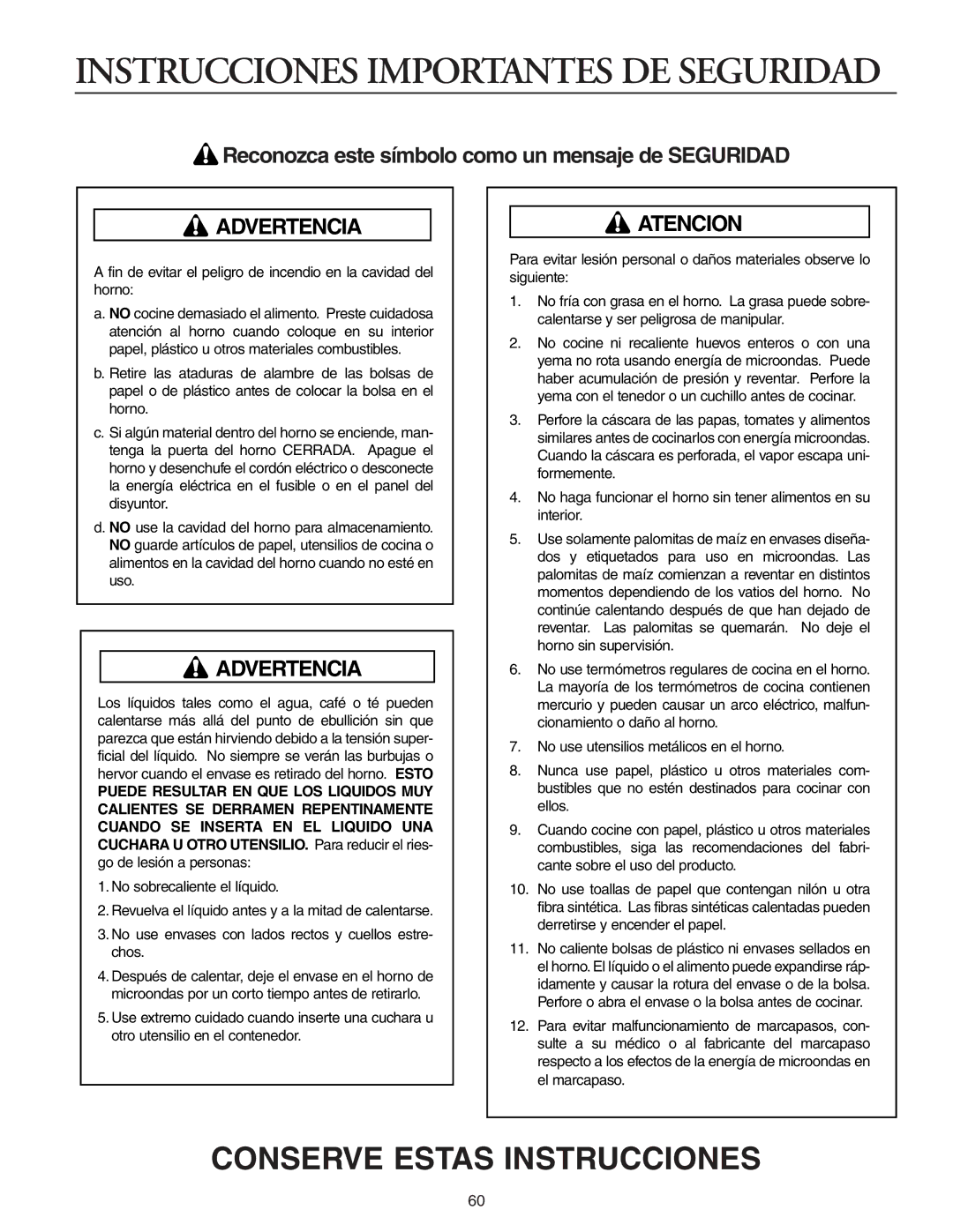 Maytag MMV51566AA/MMV5156AC owner manual Reconozca este símbolo como un mensaje de Seguridad 