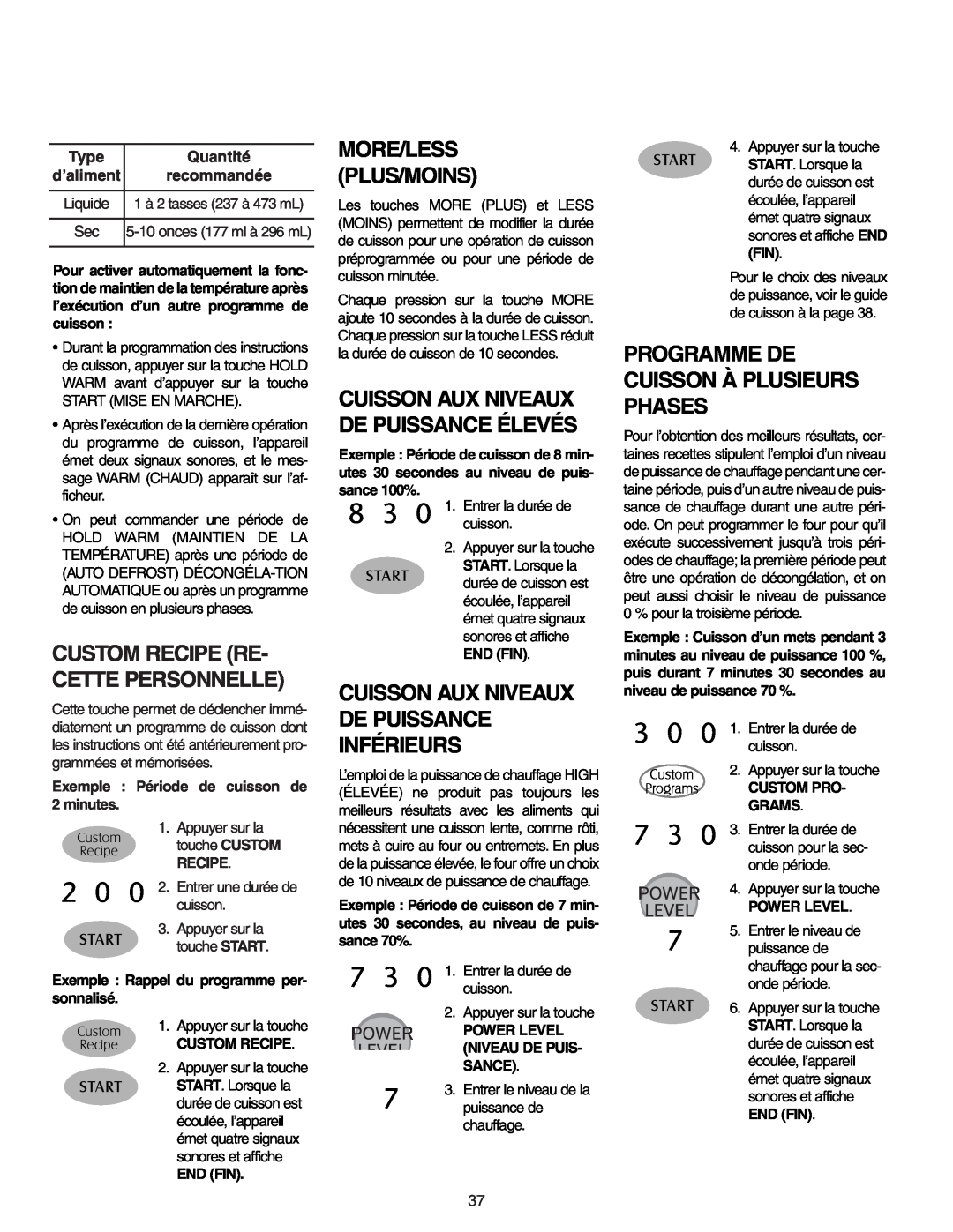 Maytag MMV51566AA/MMV5156AC owner manual 3 0 0, More/Less Plus/Moins, Programme De Cuisson À Plusieurs Phases 