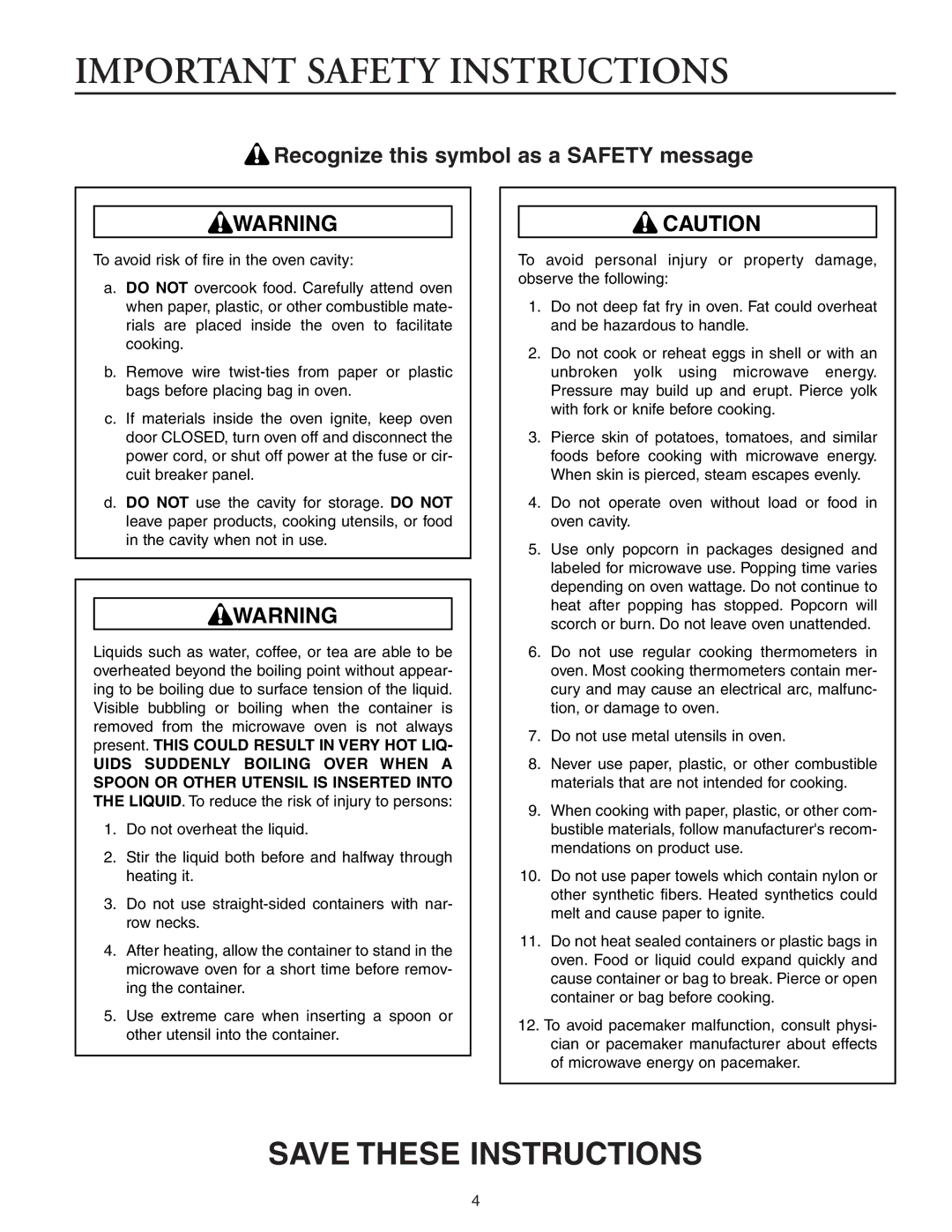 Maytag MMV5156AC, MMV5156AA owner manual Recognize this symbol as a Safety message 