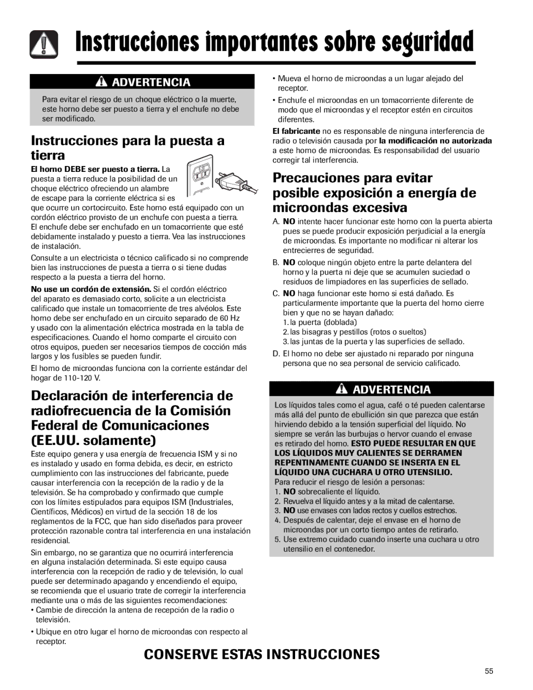 Maytag MMV5165AA important safety instructions Instrucciones importantes sobre seguridad 