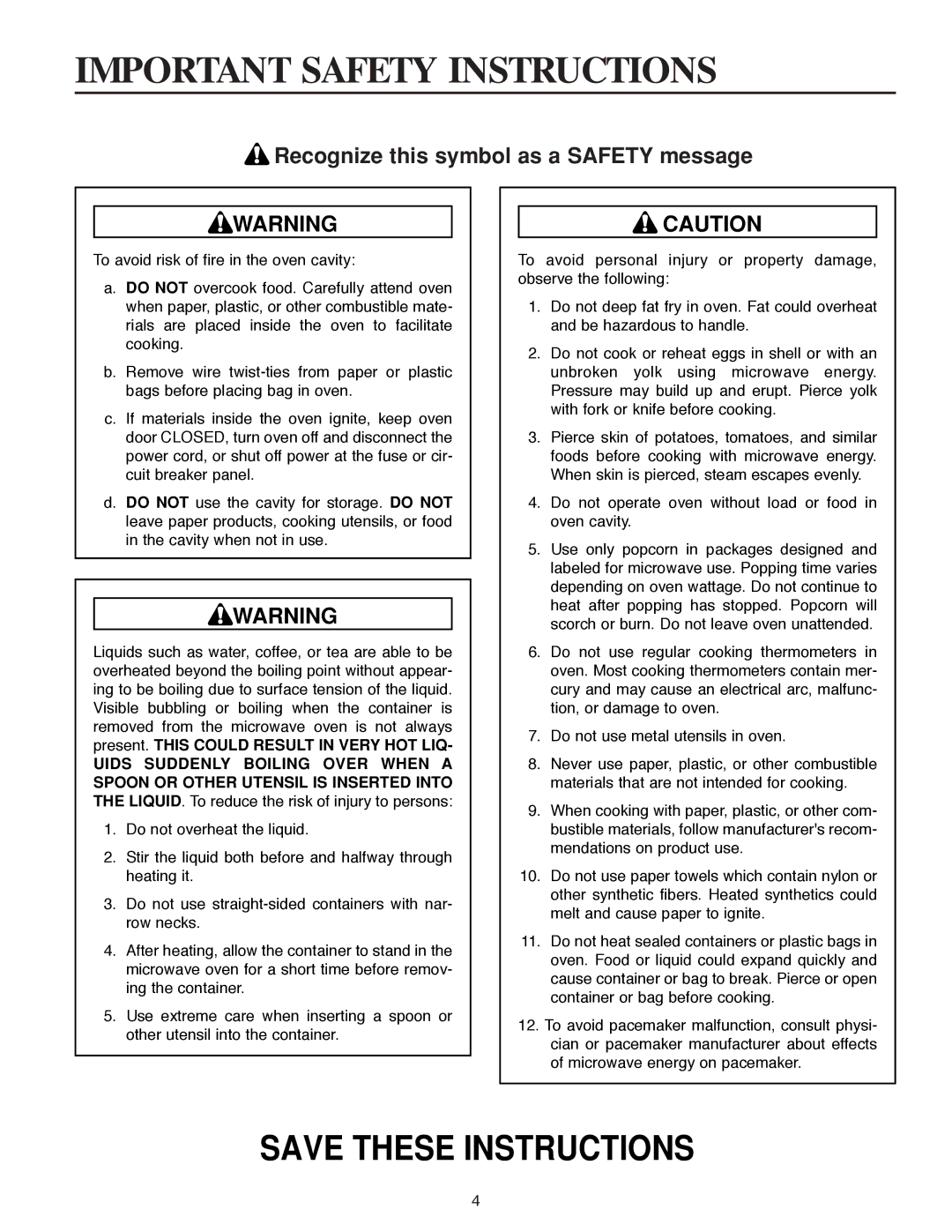 Maytag MMV5186AA owner manual Recognize this symbol as a Safety message 