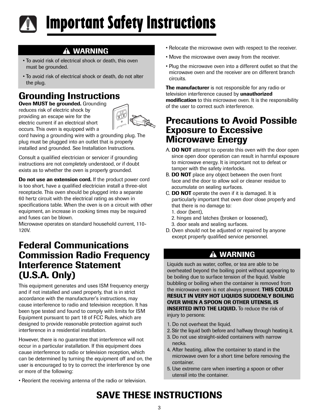 Maytag MMV5207AC, MMV5207AA important safety instructions Grounding Instructions 