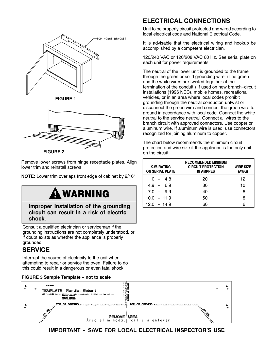 Maytag 8101P744-60, MMW5530DAB, 11-06-00 installation instructions Service, Electrical Connections 