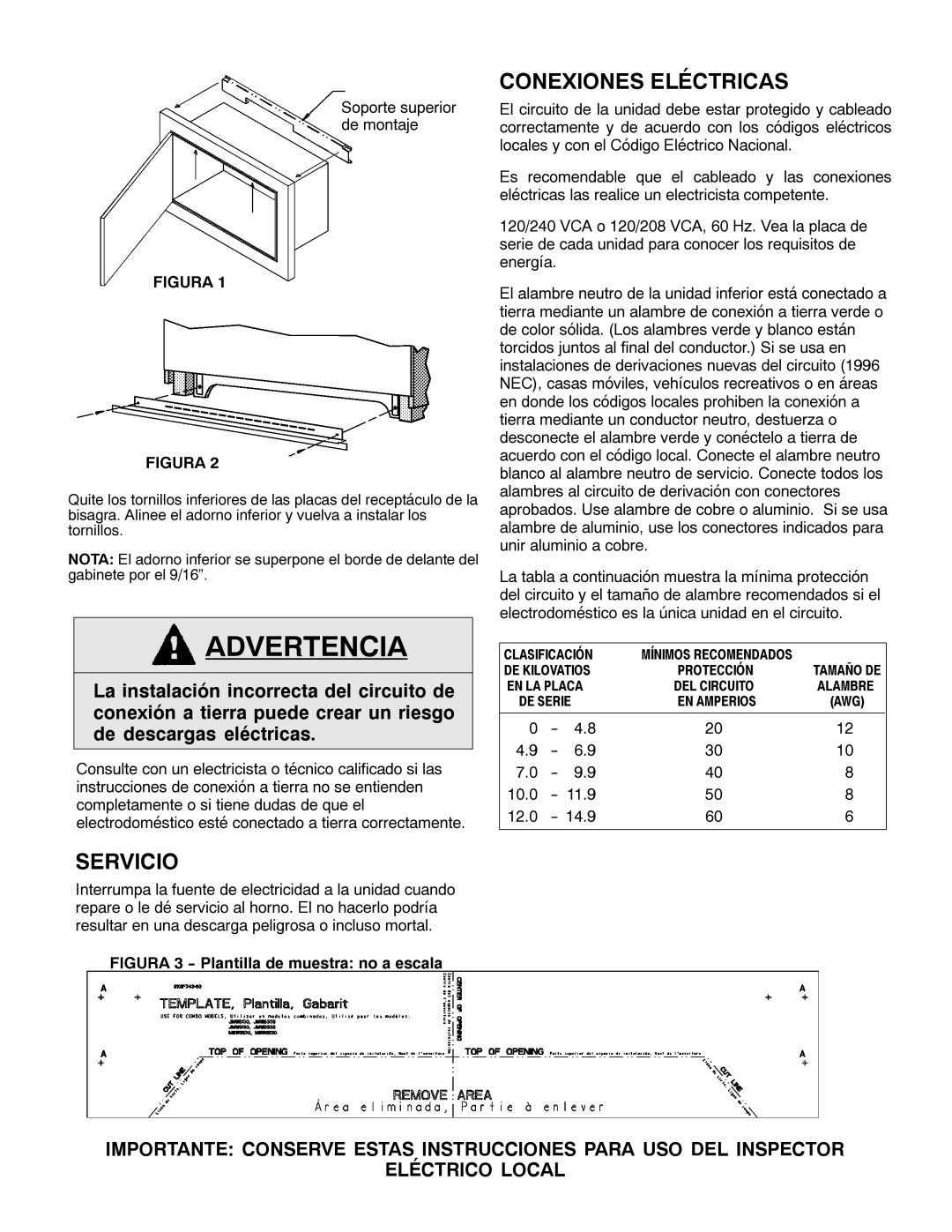 Maytag 11-06-00, MMW5530DAB, 8101P744-60 installation instructions Advertencia, Servicio, Conexiones Eléctricas 