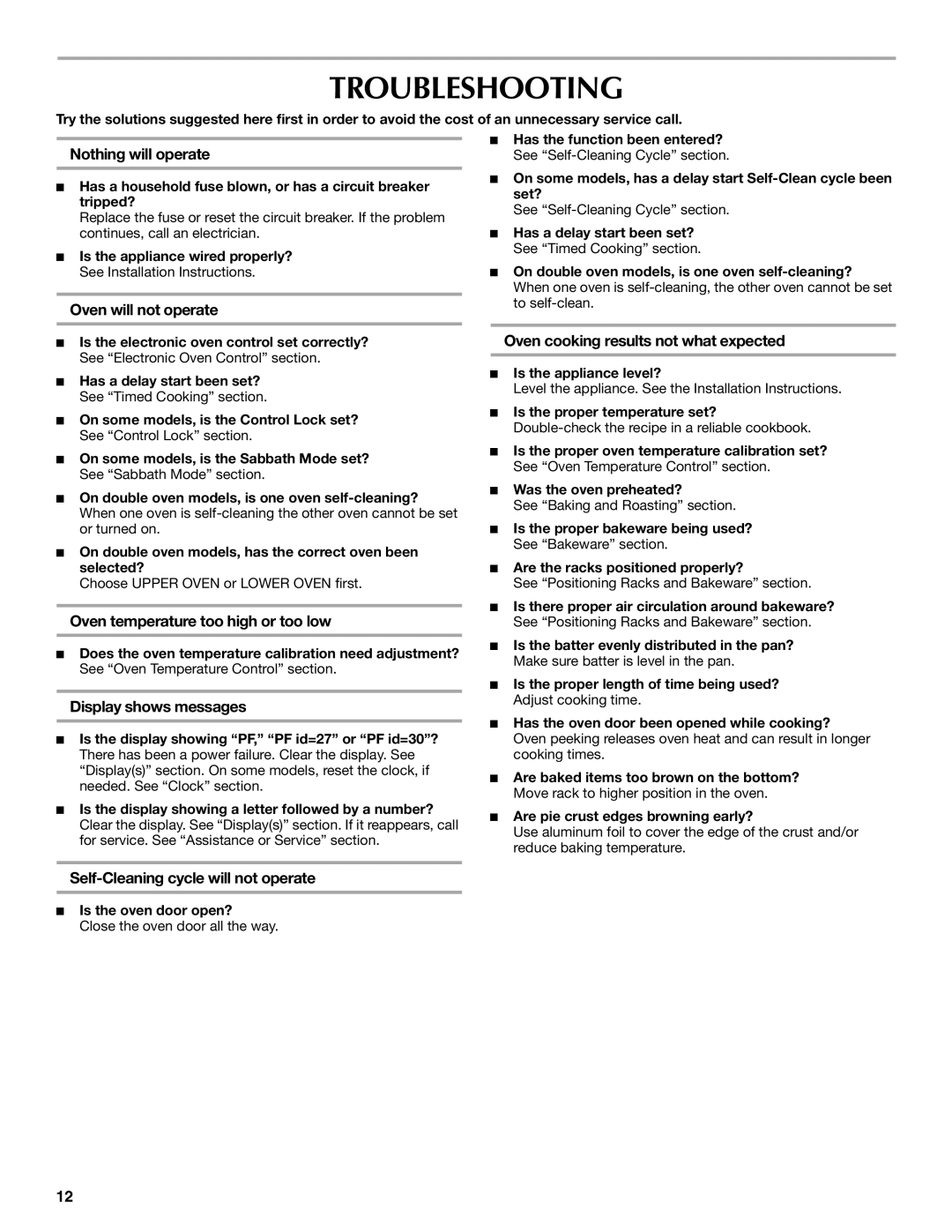 Maytag MMW7530WDS manual Troubleshooting 