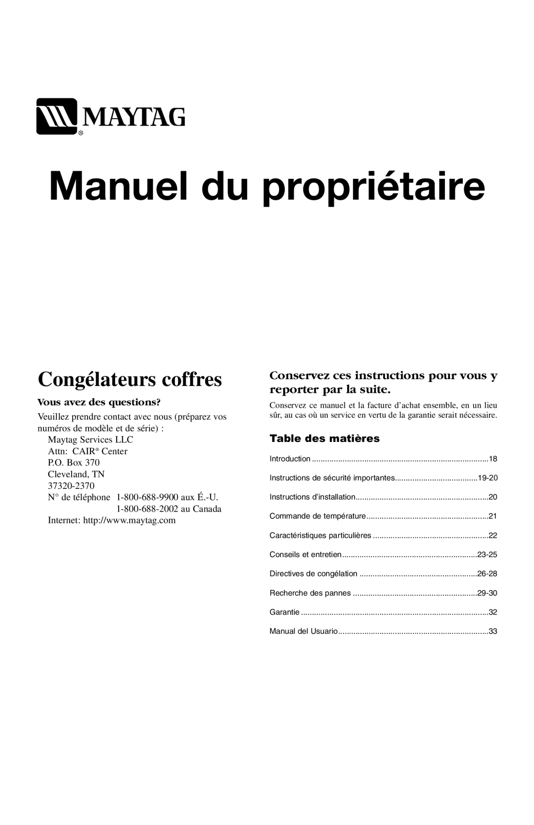 Maytag MQC2257BEW owner manual Manuel du propriétaire 