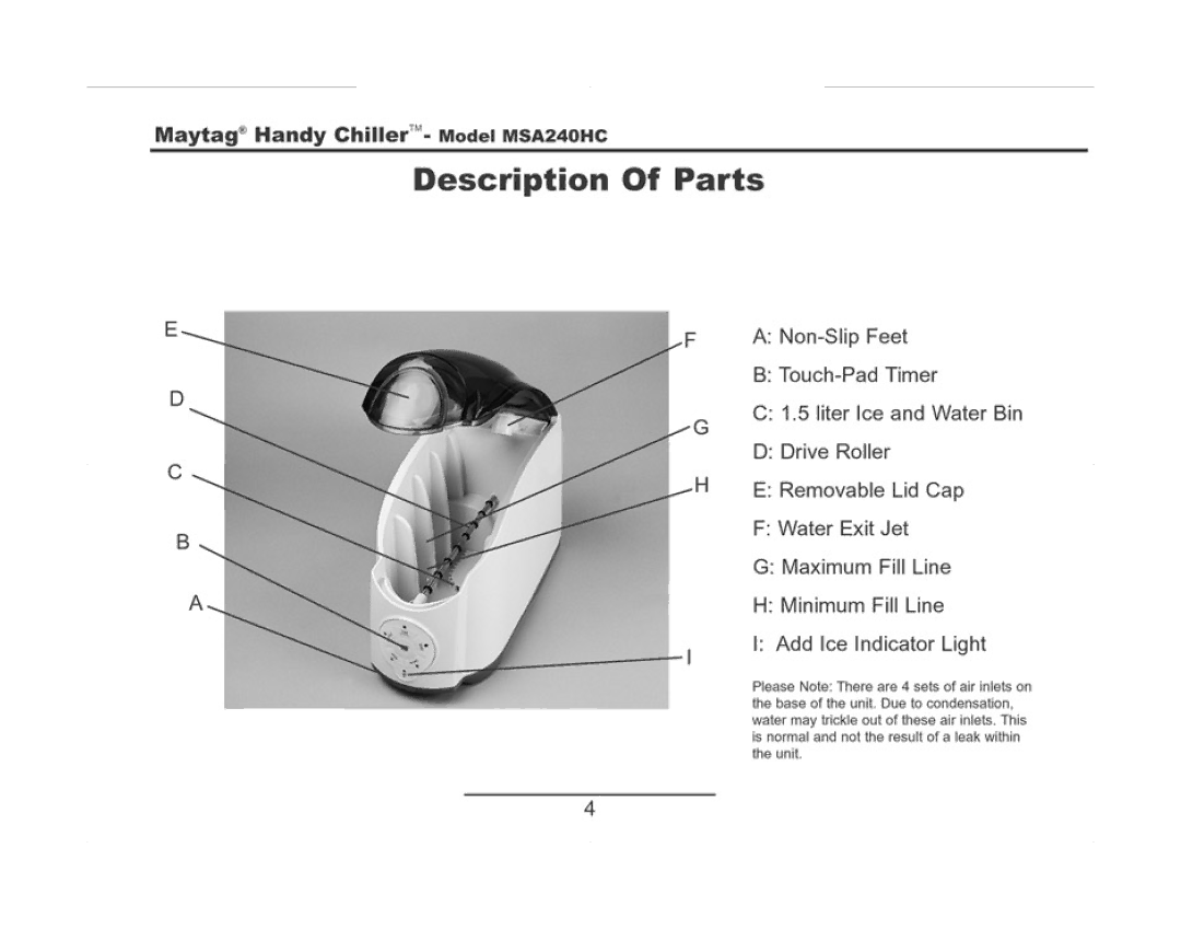 Maytag MSA240HC manual 