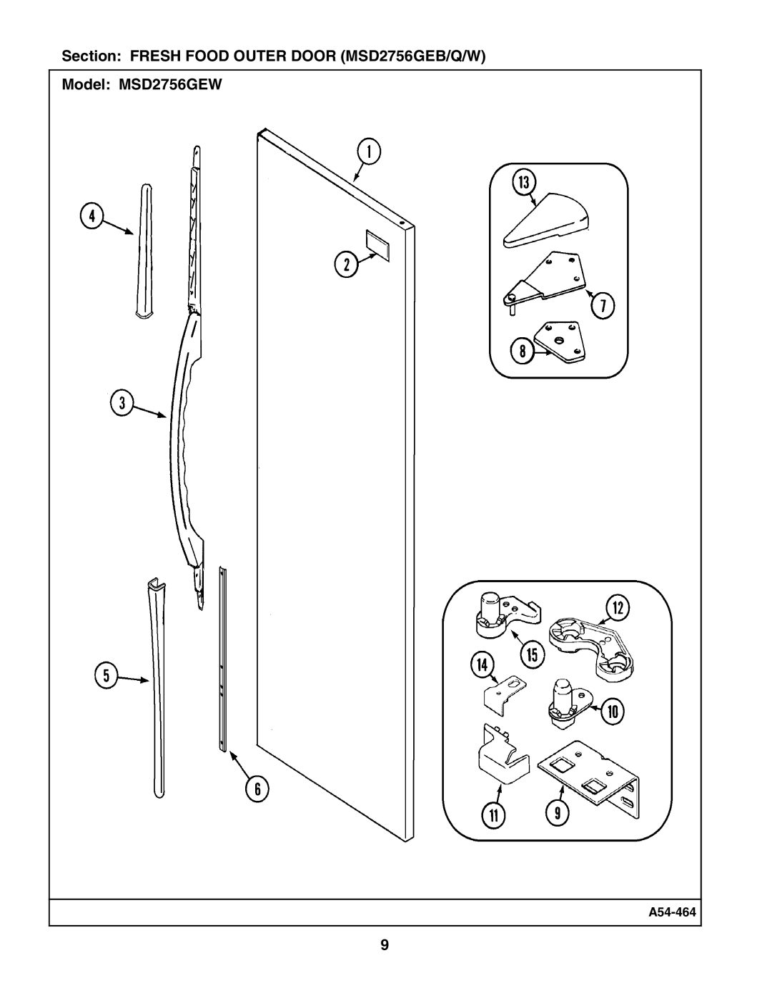 Maytag MSD2756GEW manual A54-464 