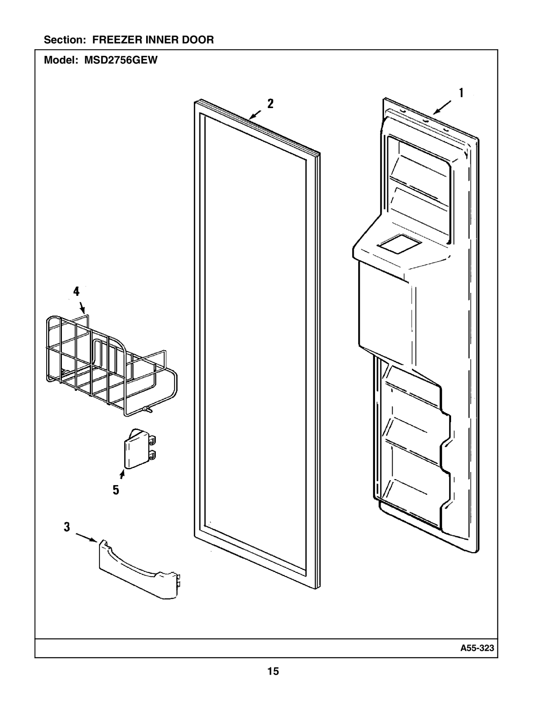 Maytag manual Section Freezer Inner Door Model MSD2756GEW 